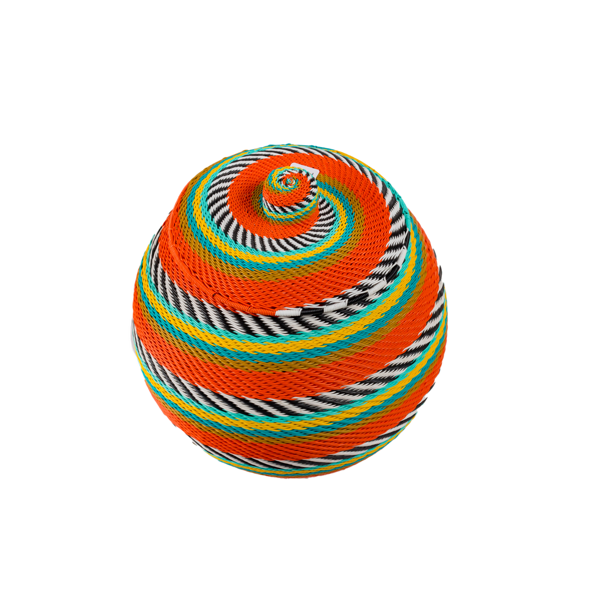 Round Zulu Telephone Wire Basket With Plastic Inner and Lid