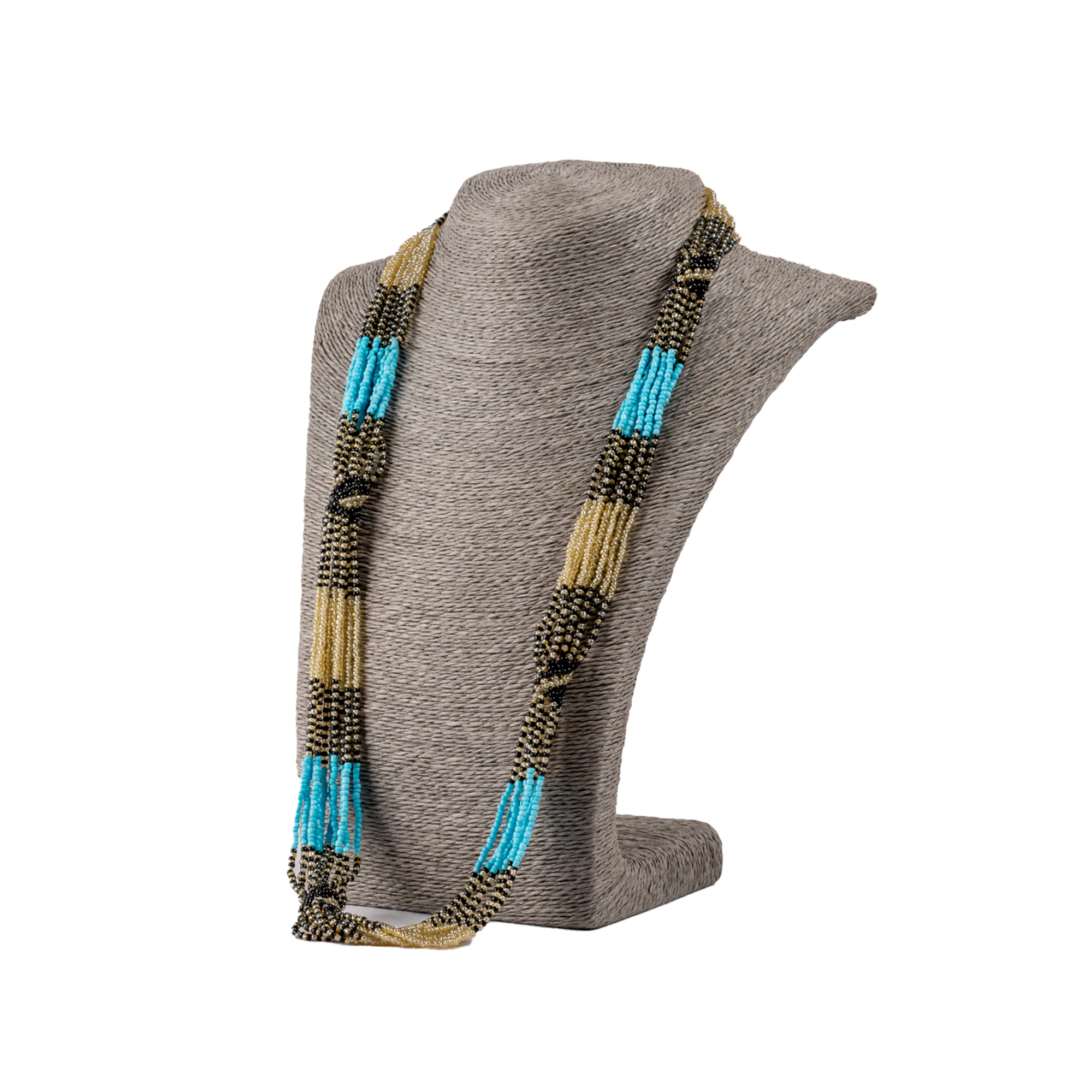 Traditional Zulu Hand Beaded Necklace (Natural Colours)