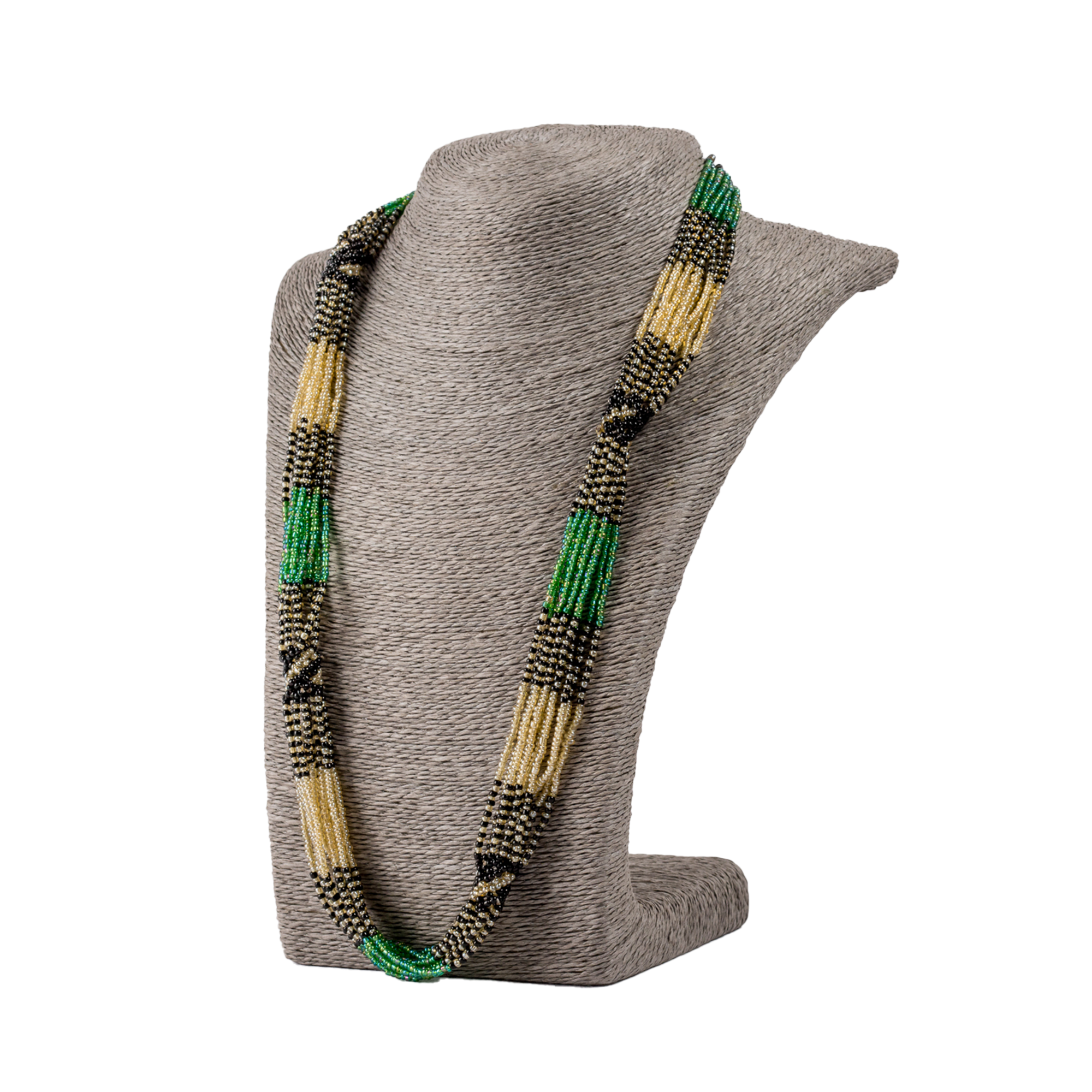 Traditional Zulu Hand Beaded Necklace (Natural Colours)
