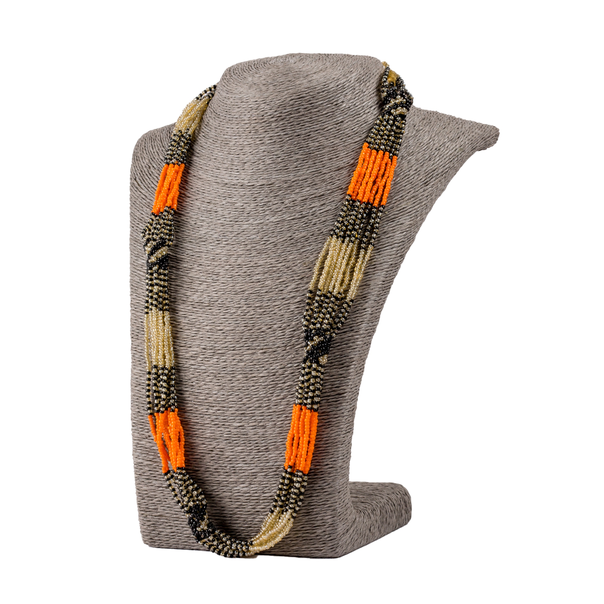 Traditional Zulu Hand Beaded Necklace (Natural Colours)
