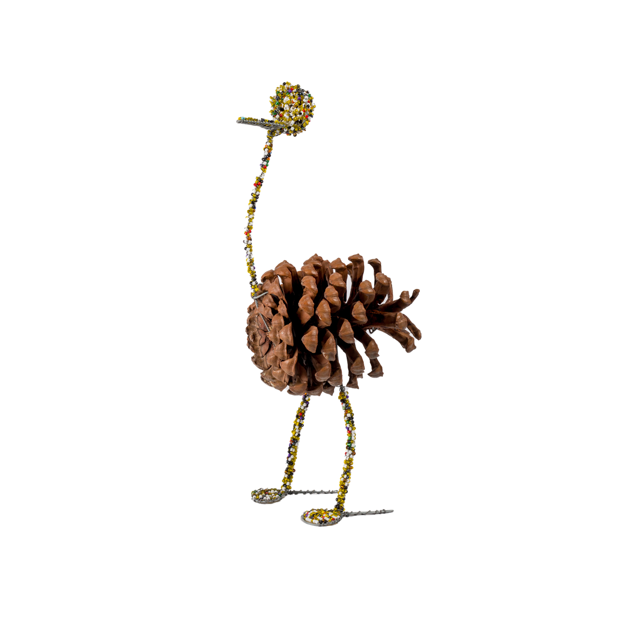 Beaded Pinecone Ostrich