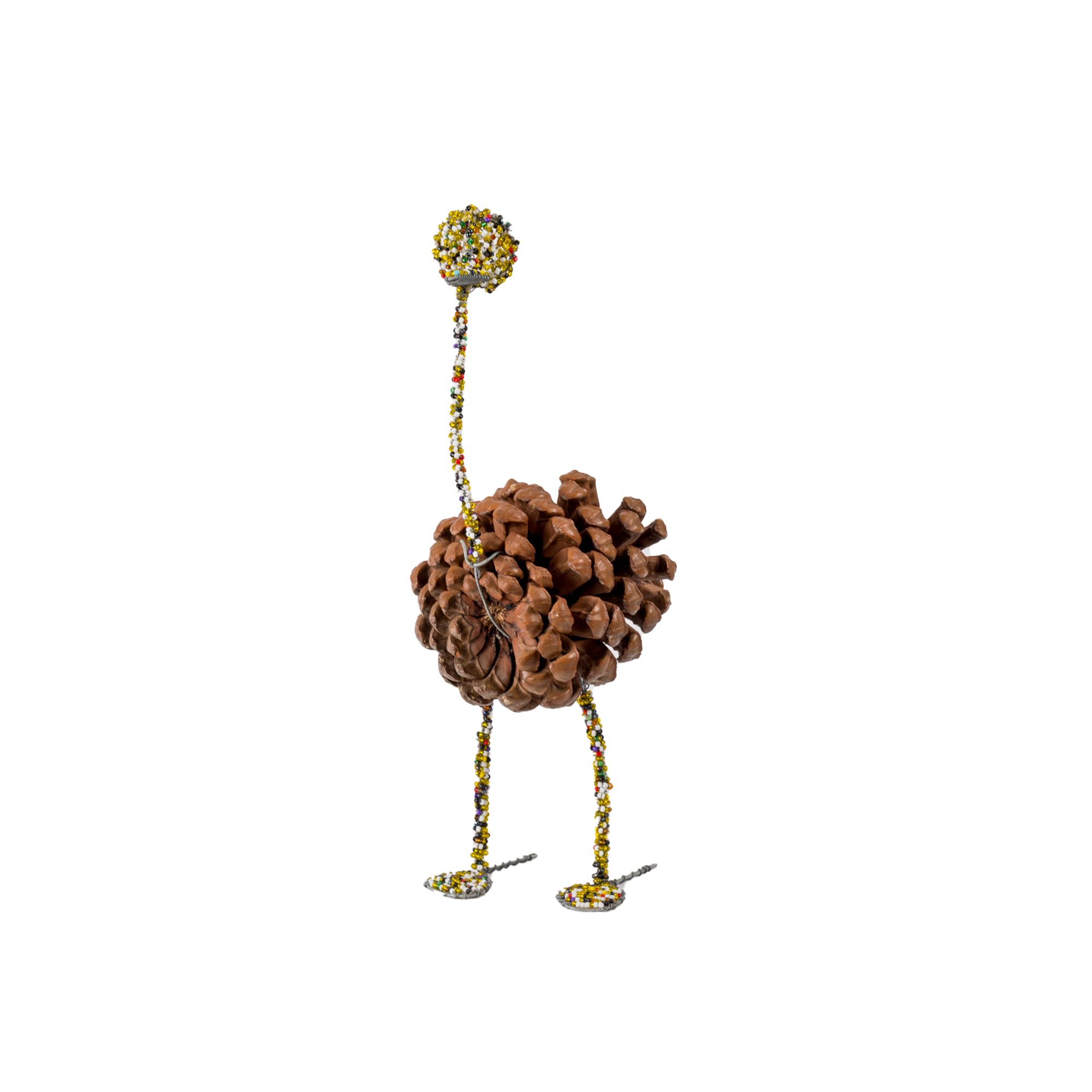 Beaded Pinecone Ostrich