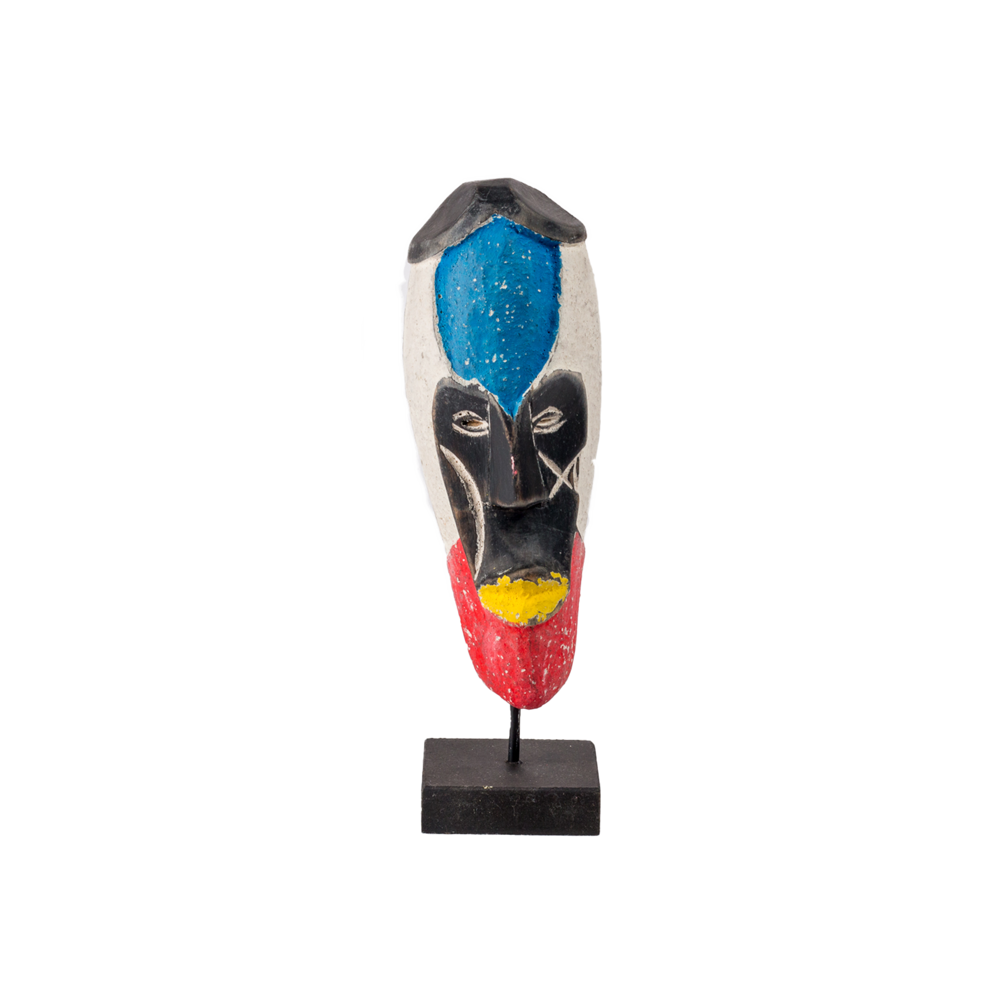 Fang Mask Sculpture On Stand (S)