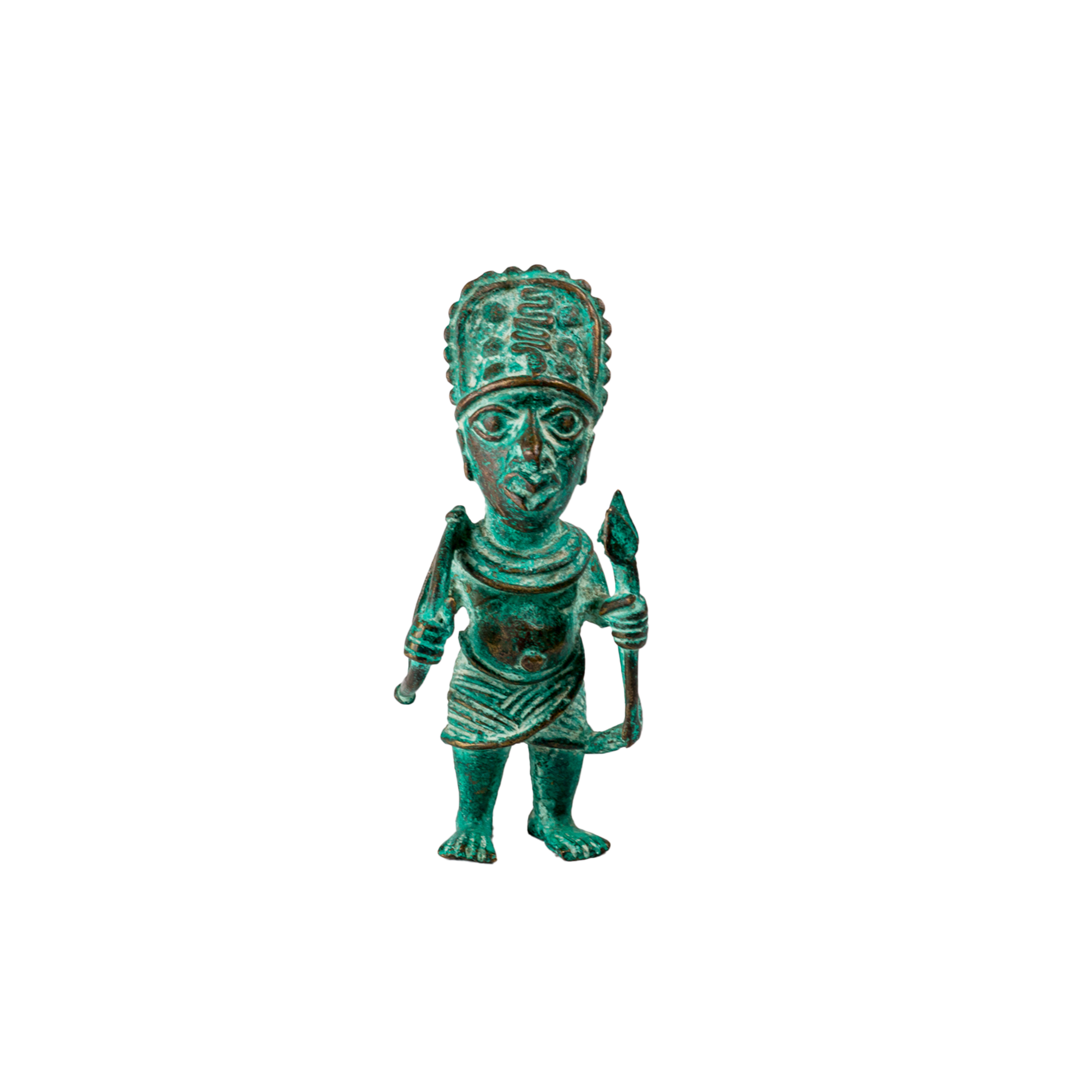 Edo Tribe Benin Bronze Soldier Statue