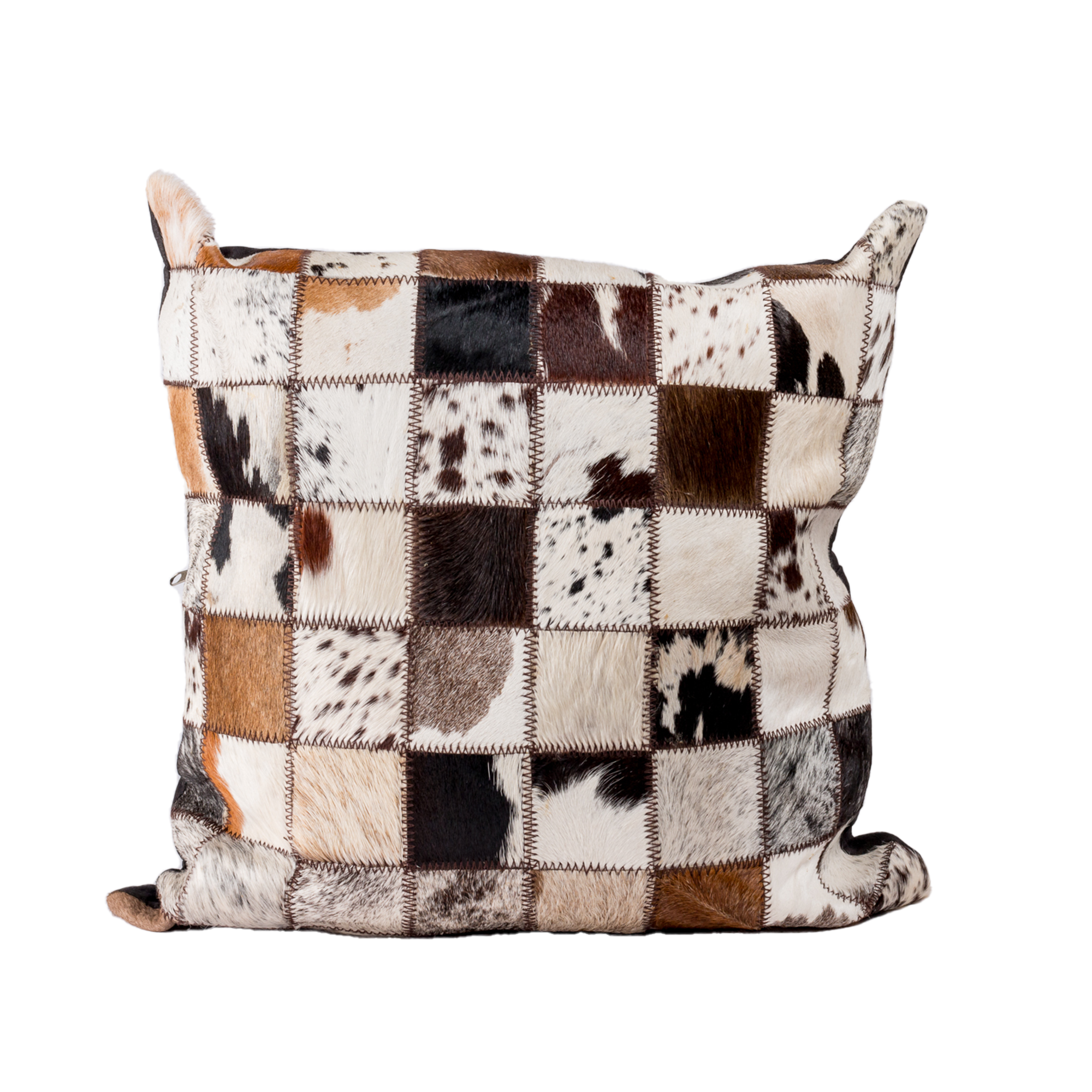 Leather Nguni Patch Cushion Cover