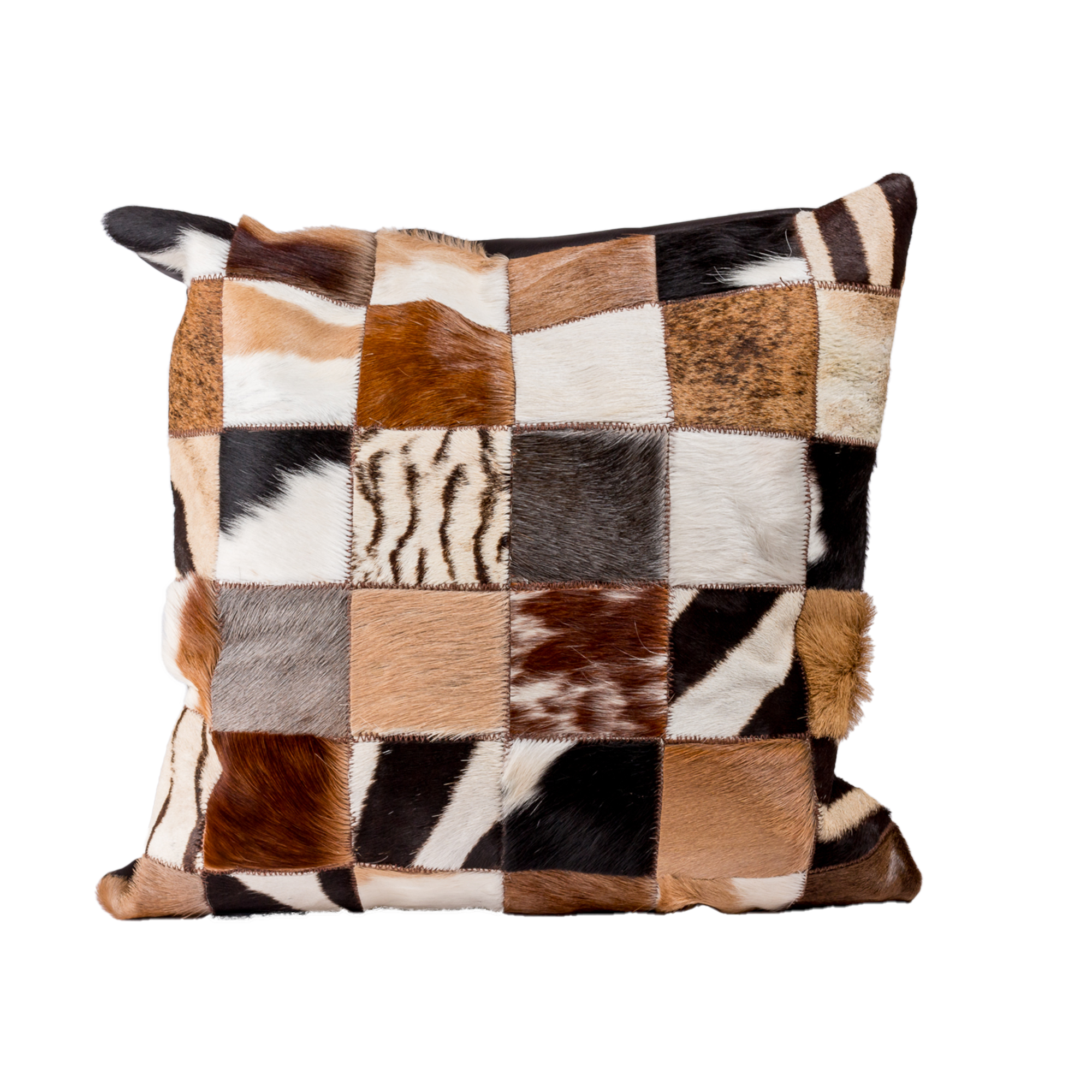 Leather Nguni Patch Scatter Cushion Case