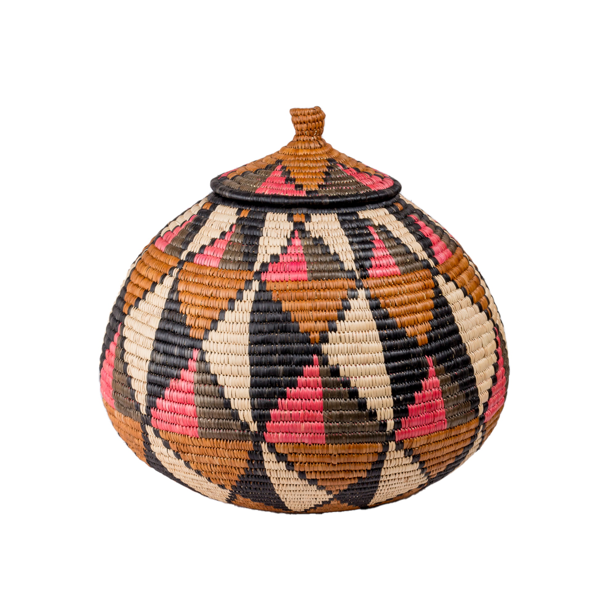Zulu Hand-Woven Reed Basket - The Round Lady