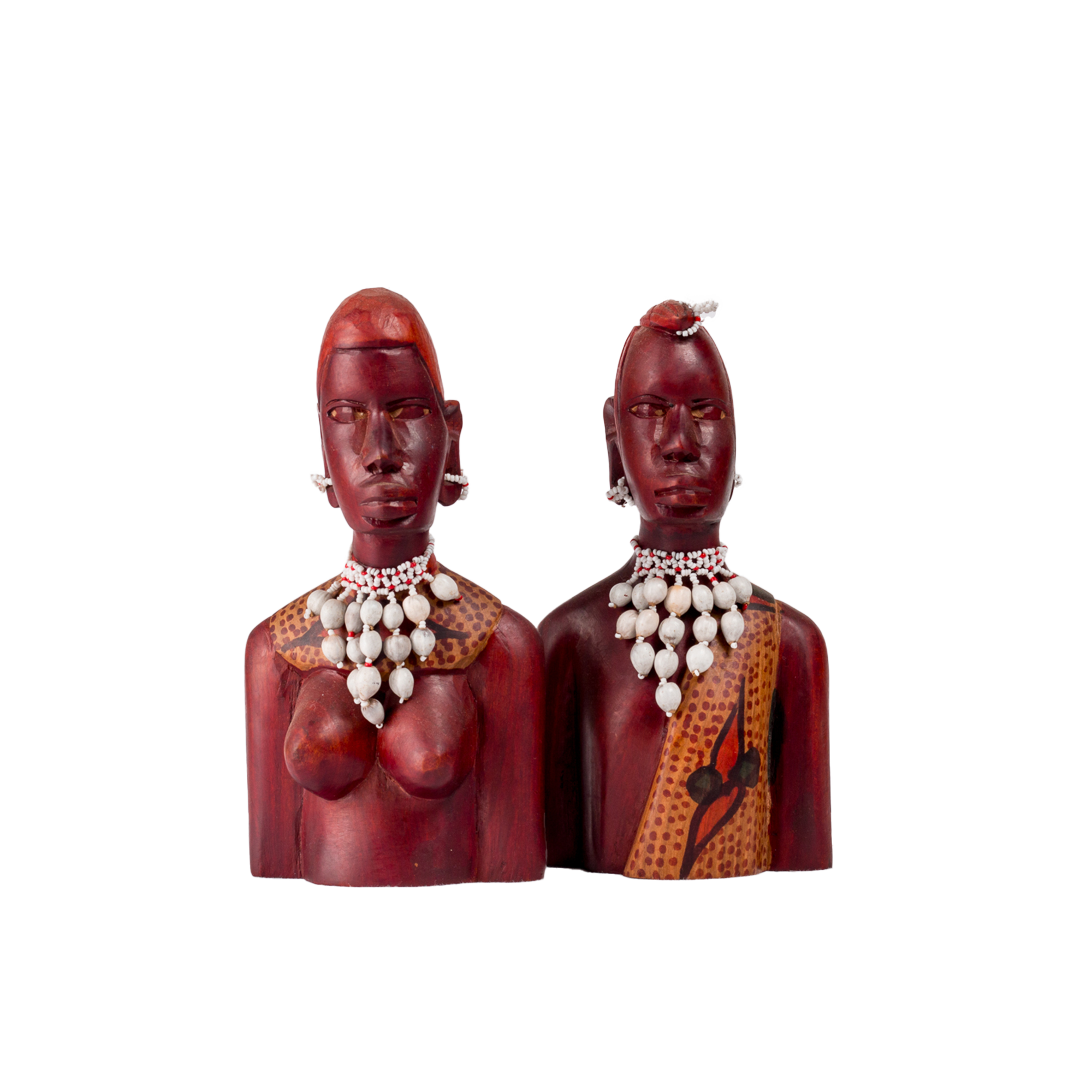 Carved Wooden Maasai Couple Sculpture