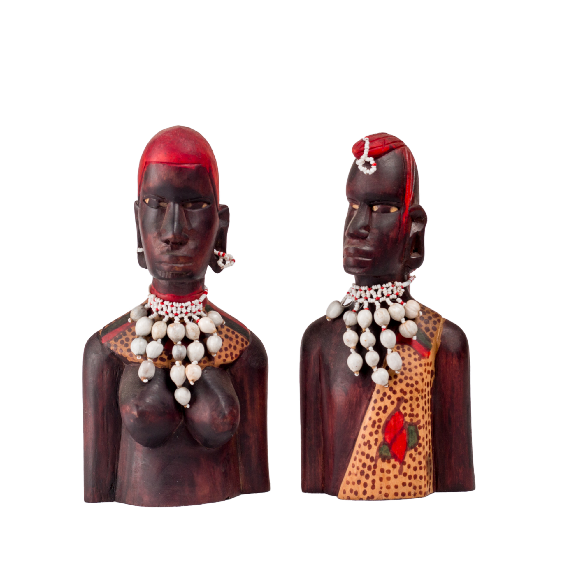 Carved Wooden Maasai Couple Sculpture