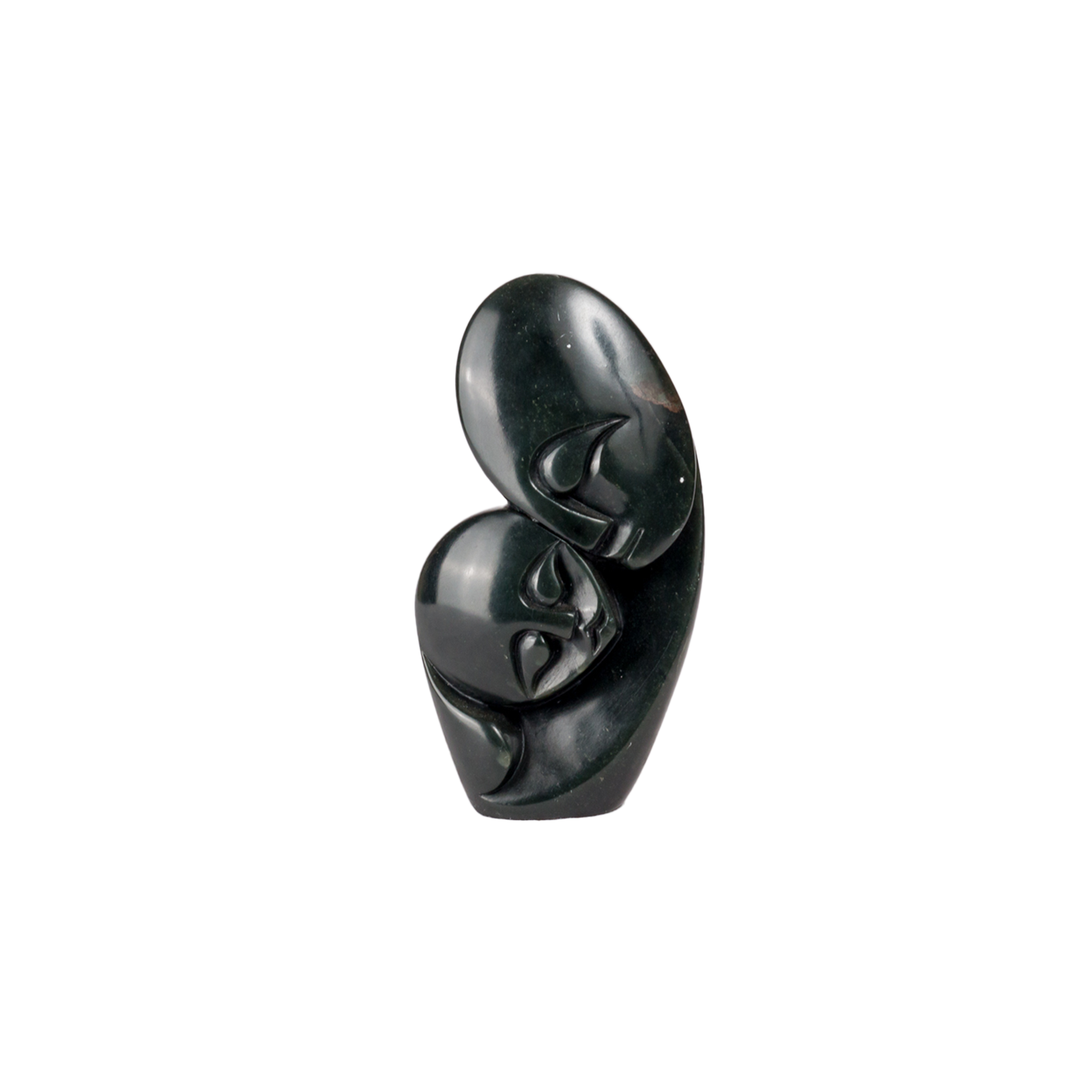 Shona Mother & Child Carved With Black Soapstone