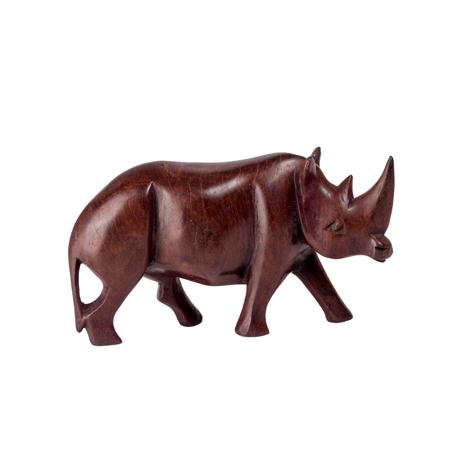 Carved Ebony Wooden Rhino Sculpture