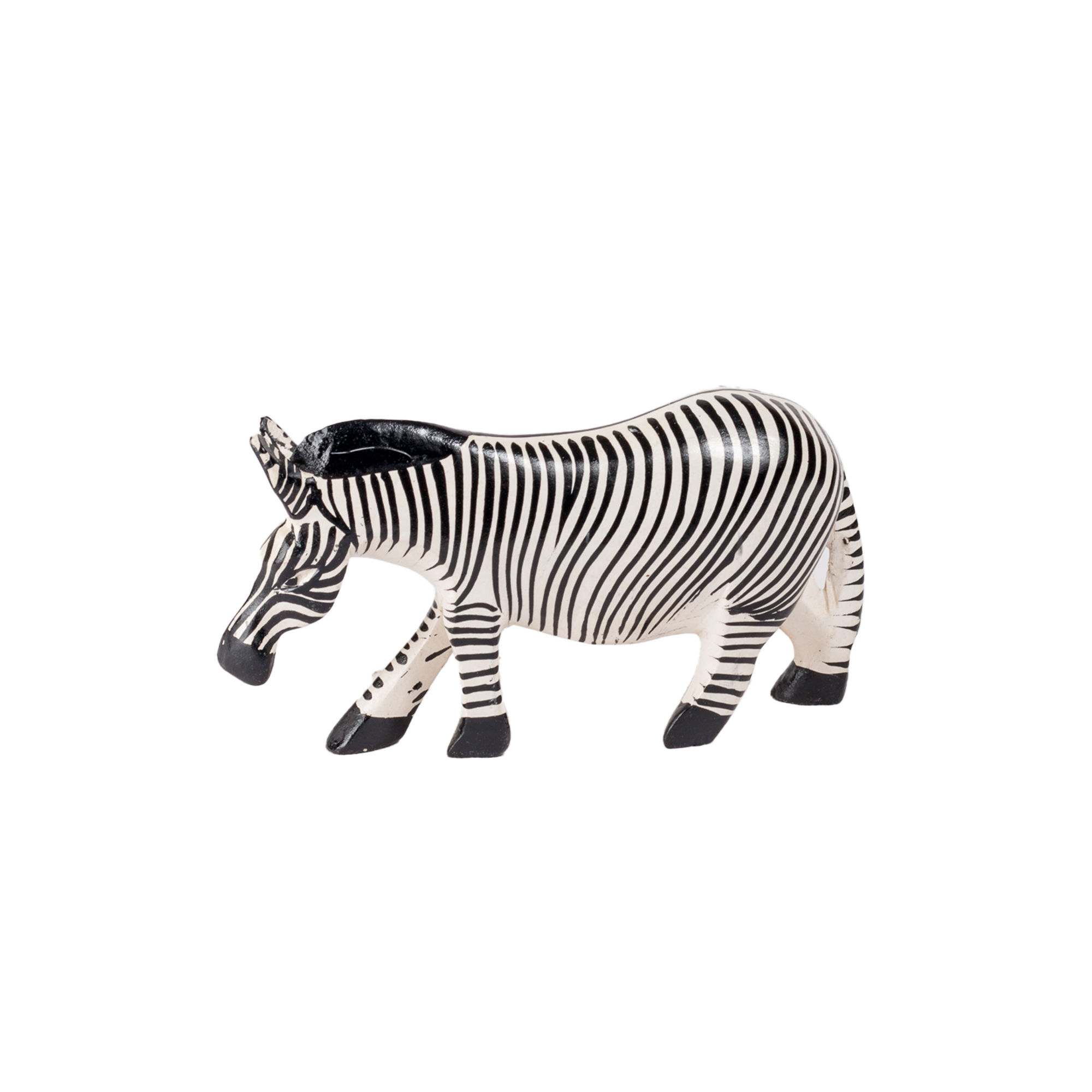 Carved Wooden Zebra Sculpture