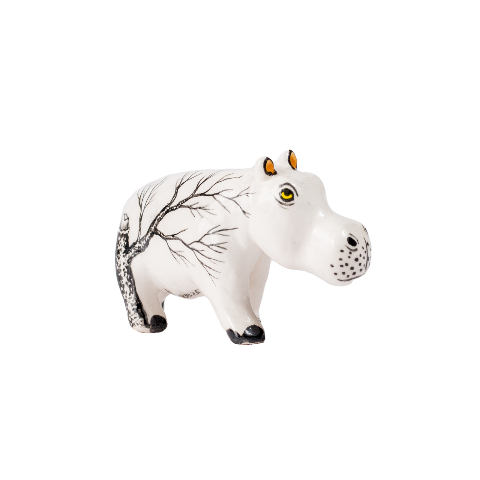 Small Ceramic Hippo Sculpture