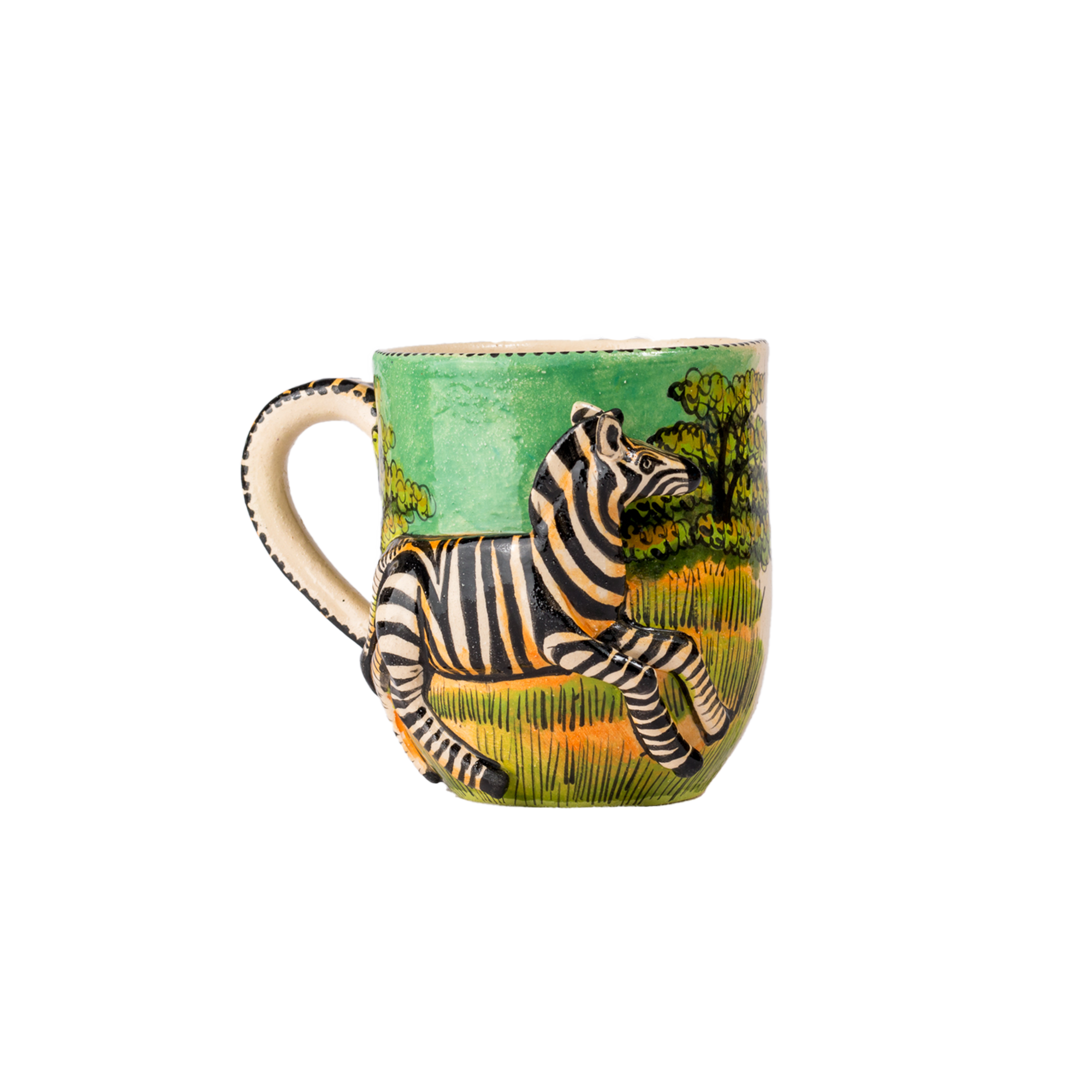 3D Hand Painted Ceramic Zebra Mug
