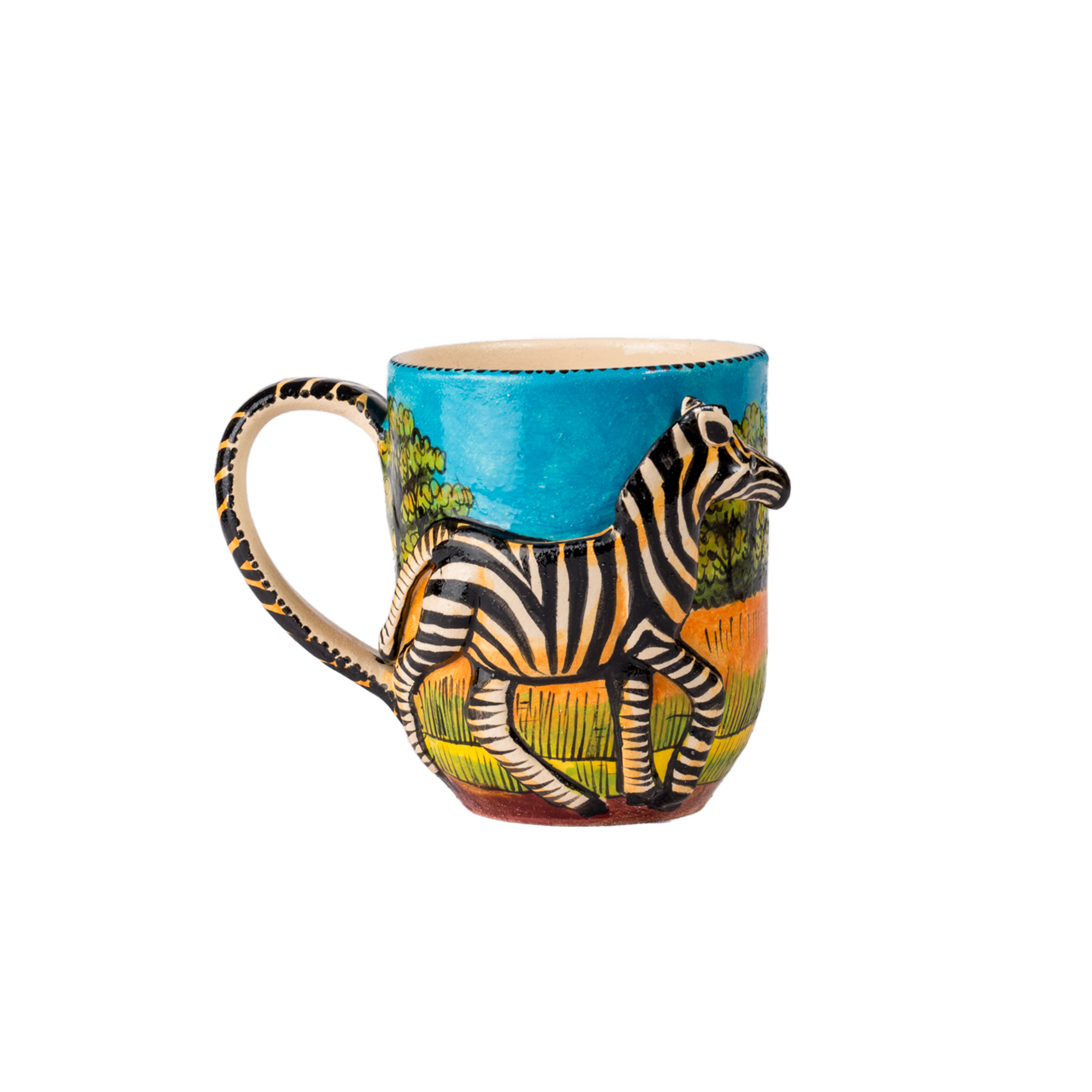 3D Hand Painted Ceramic Zebra Mug