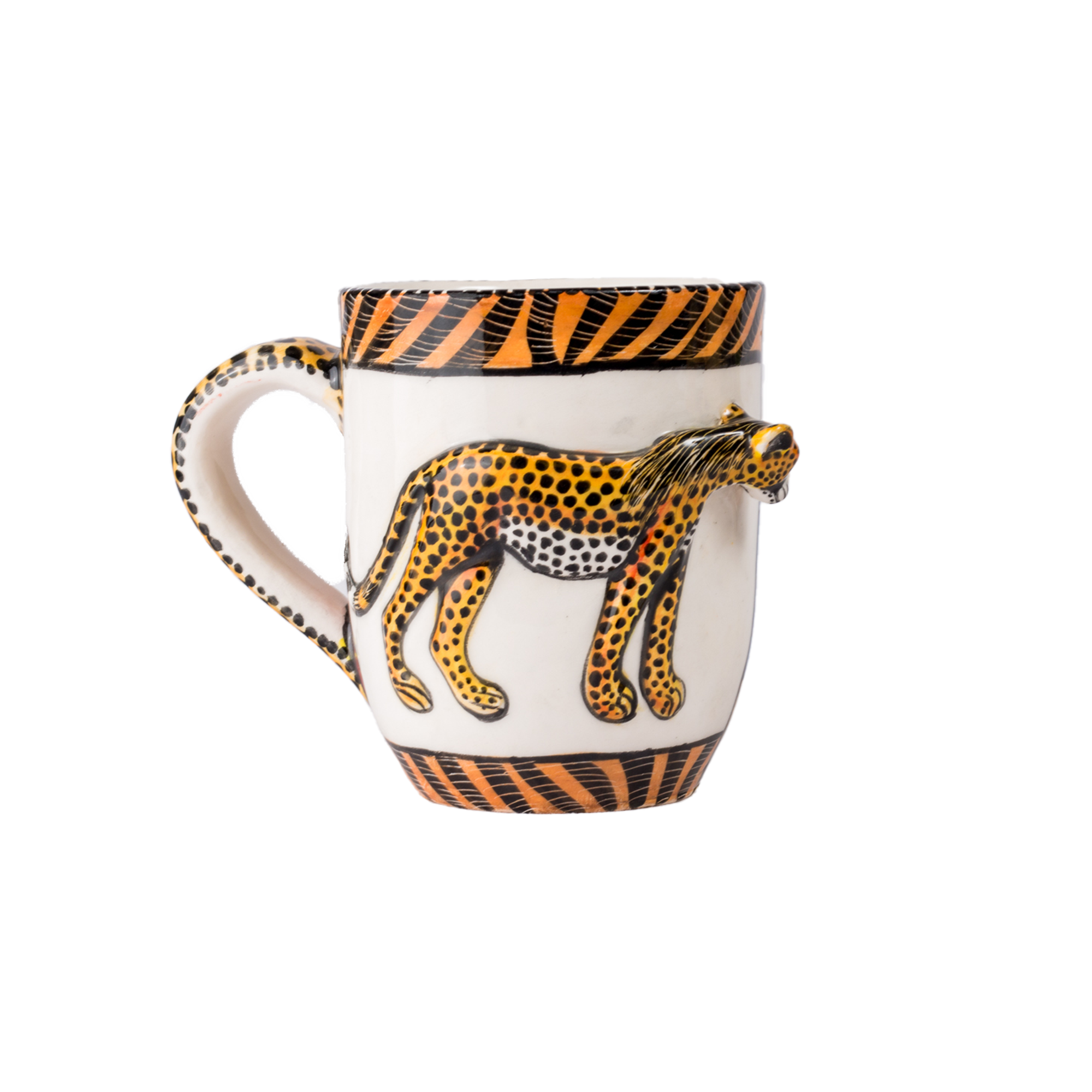 3D Hand Painted Ceramic Cheetah Mug