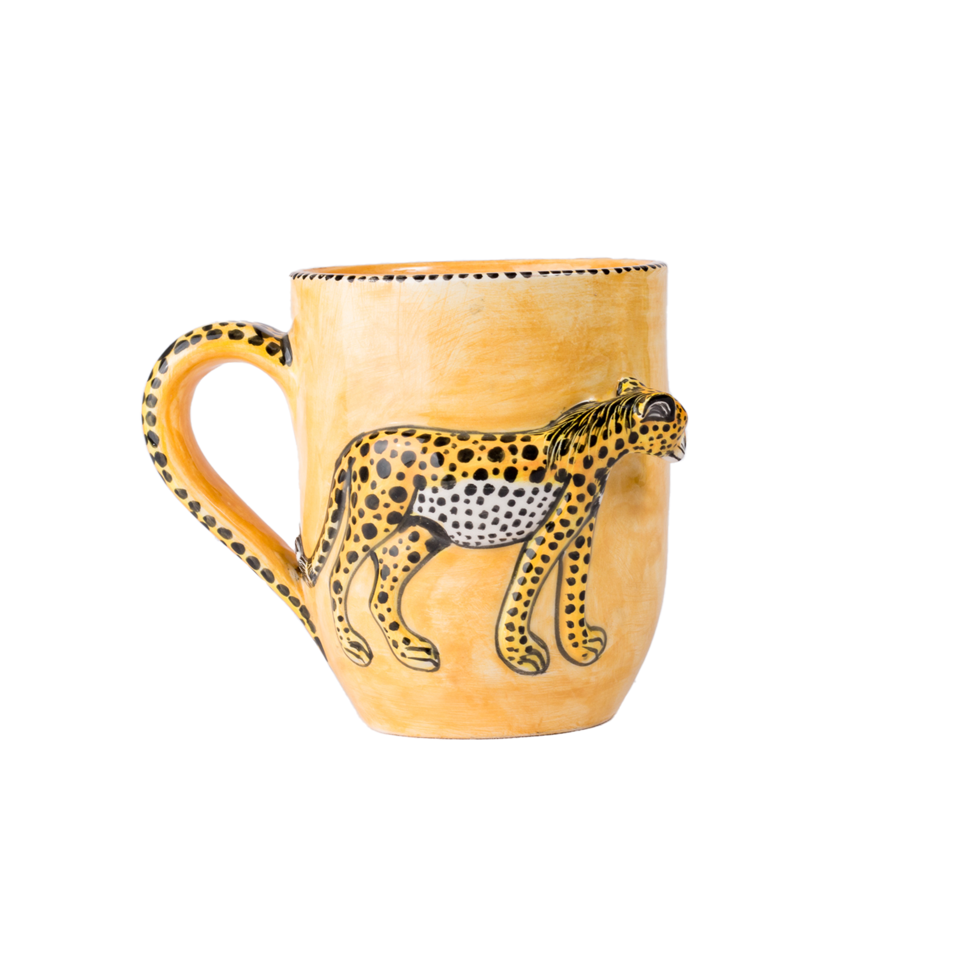 3D Hand Painted Ceramic Cheetah Mug