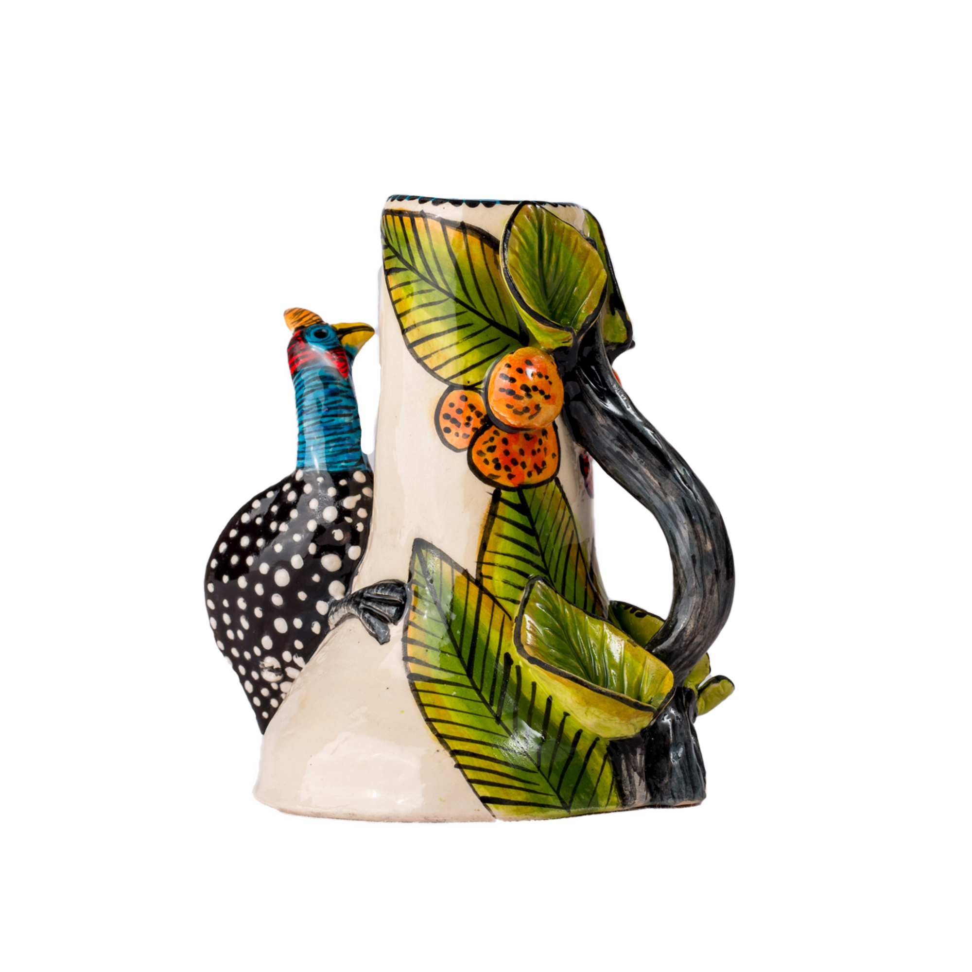 3D Ceramic Guinea Fowl Candle Holder