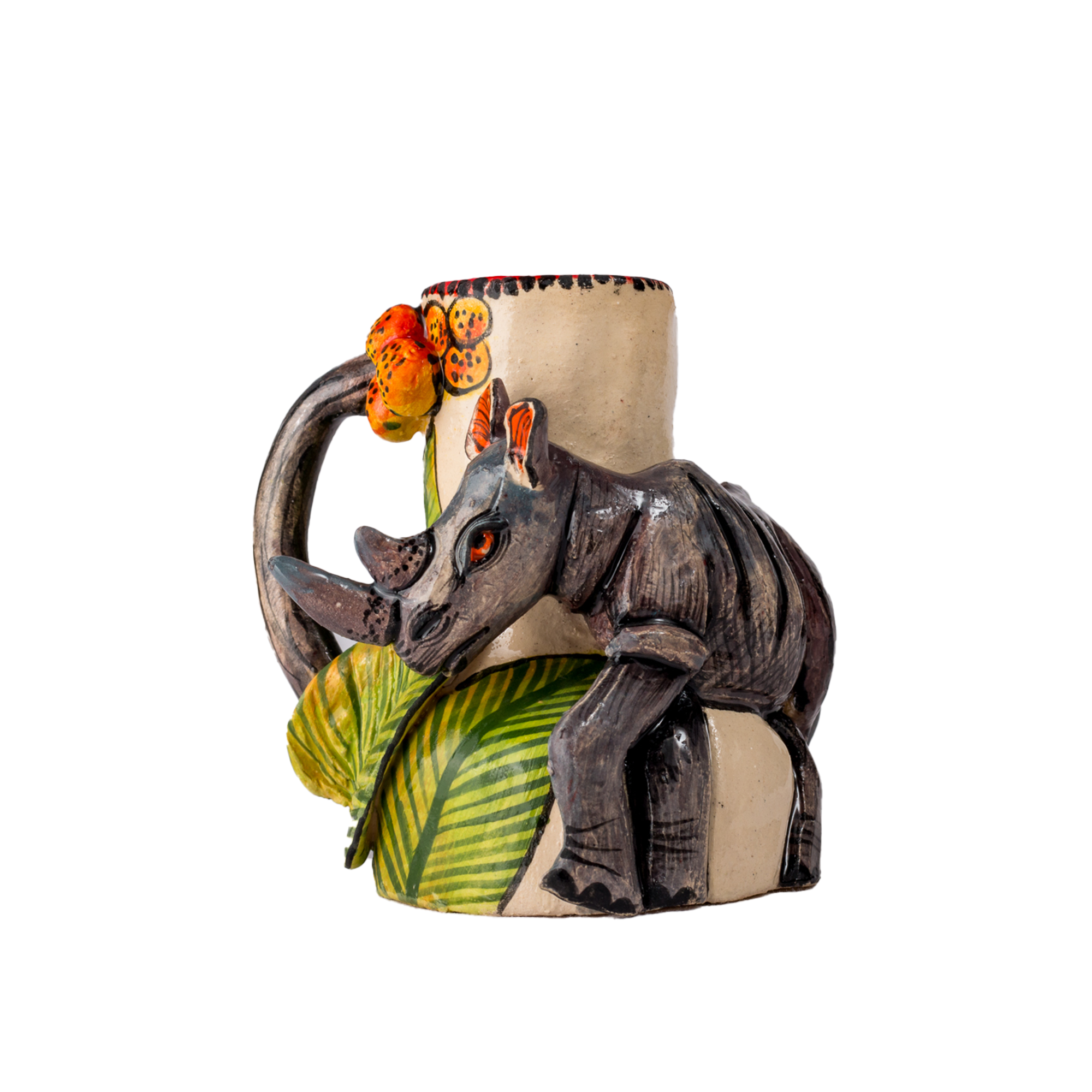 3D Ceramic Rhino Candle Holder