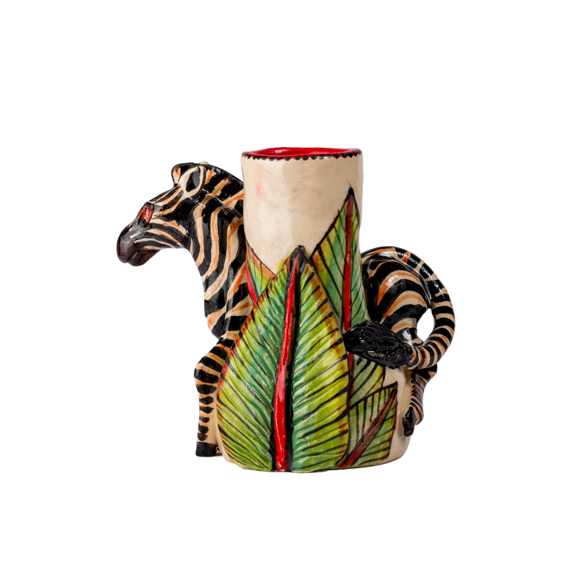 3D Ceramic Zebra Candle Holder