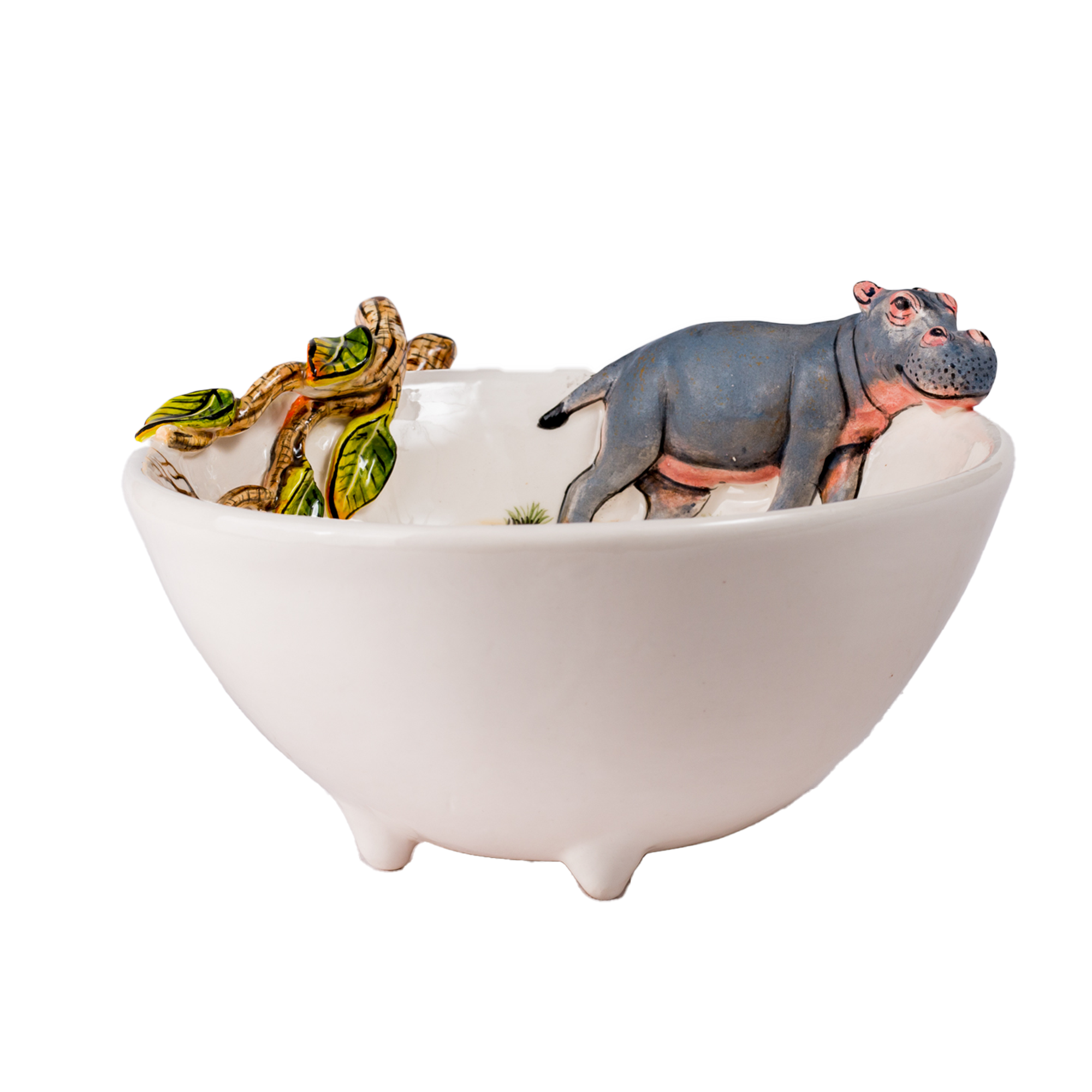 Medium 3D Ceramic Hippo Bowl