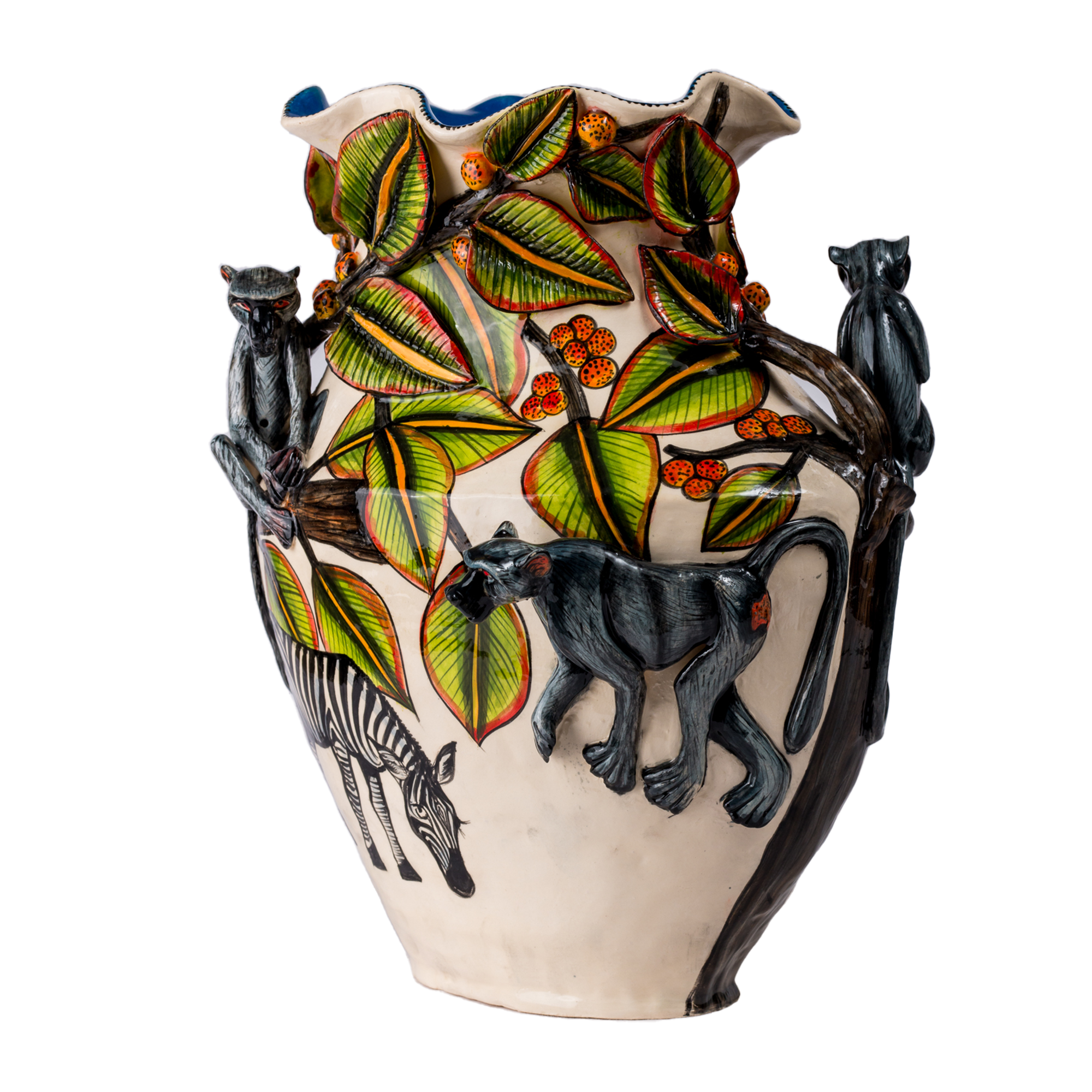 The Troops - Large Hand Painted 3D Ceramic Vase