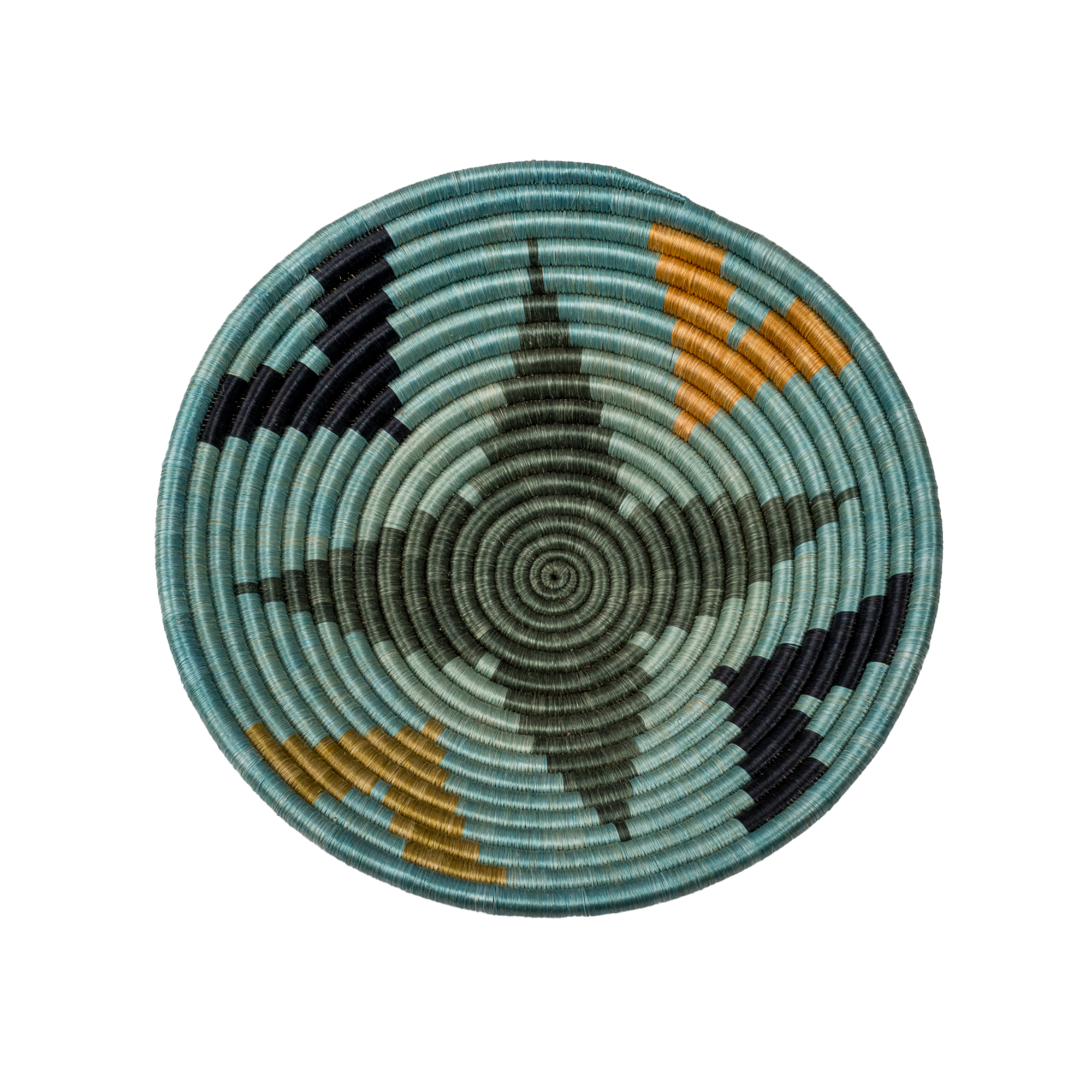Large Handwoven Rwandan Basket - Colourful Patterns (28cm)