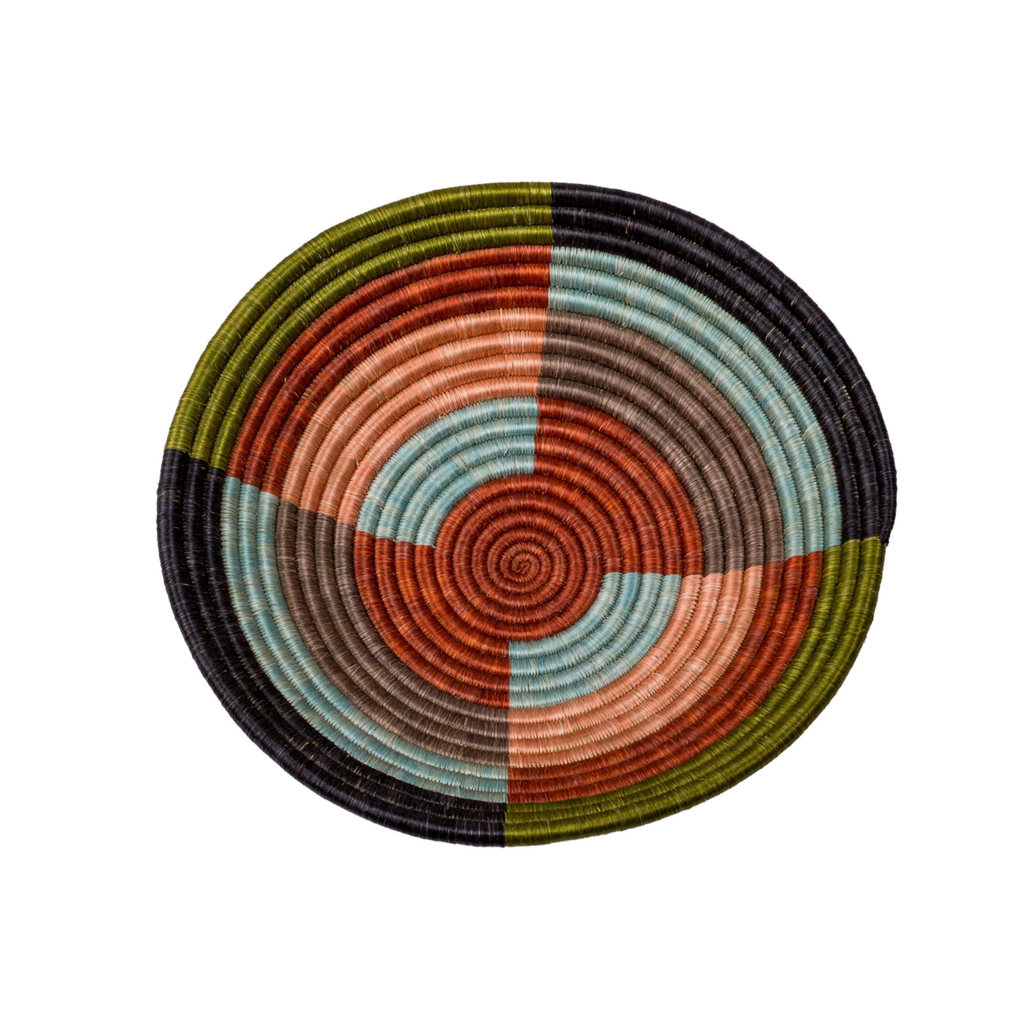 Large Handwoven Rwandan Basket - Colourful Patterns (28cm)