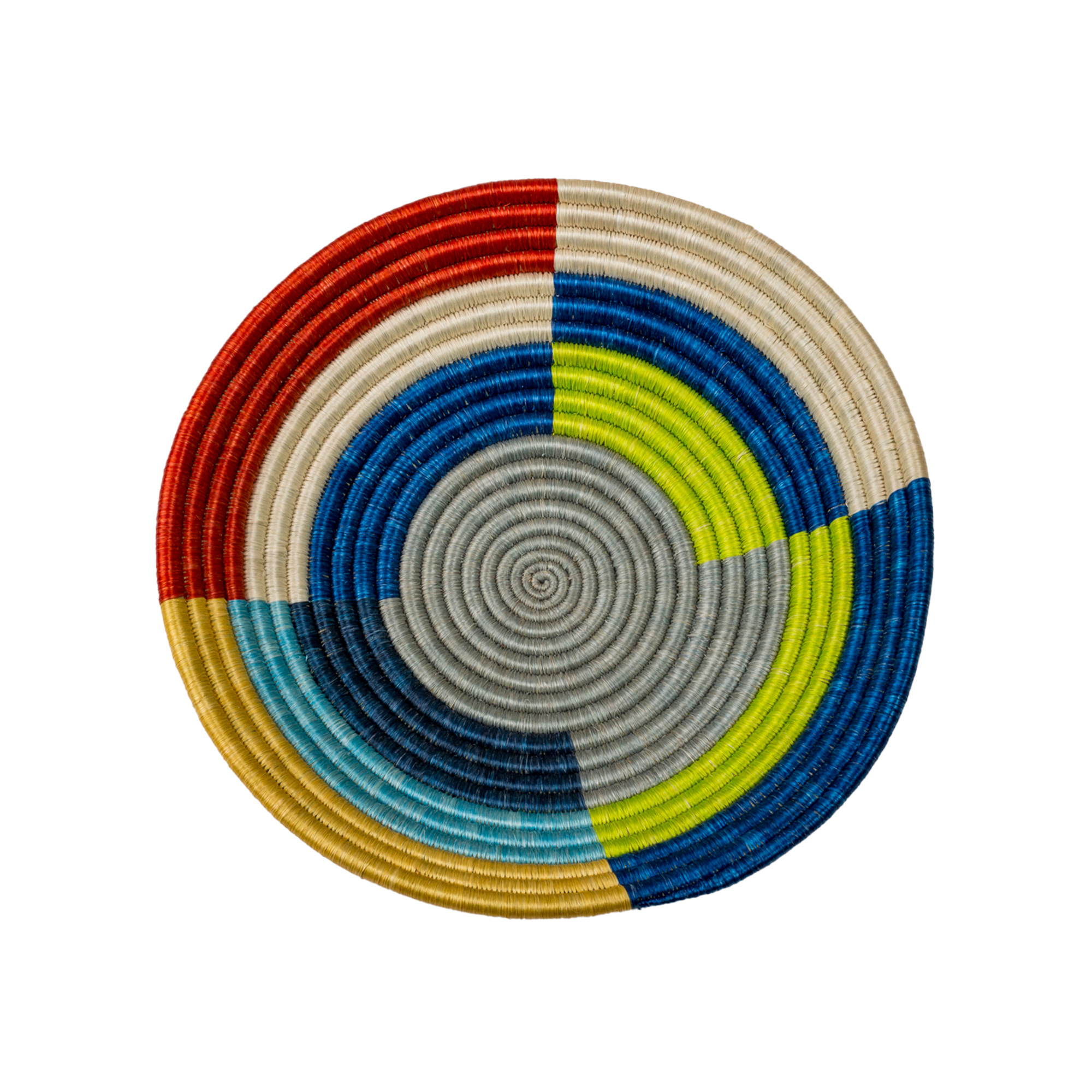 Large Handwoven Rwandan Basket - Colourful Patterns (28cm)