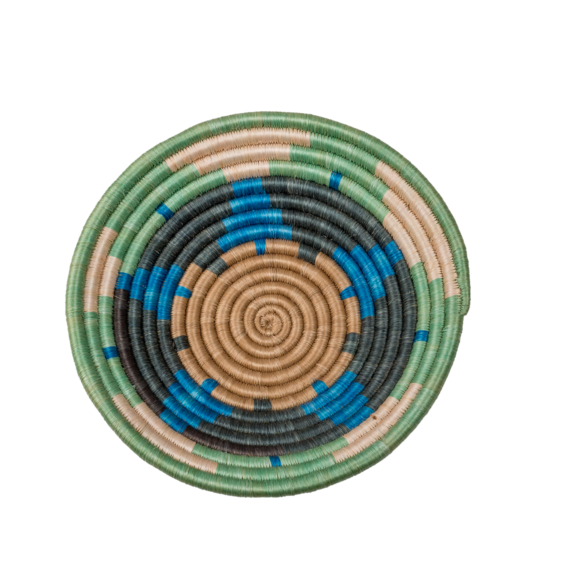 Large Handwoven Rwandan Basket - Colourful Patterns (28cm)