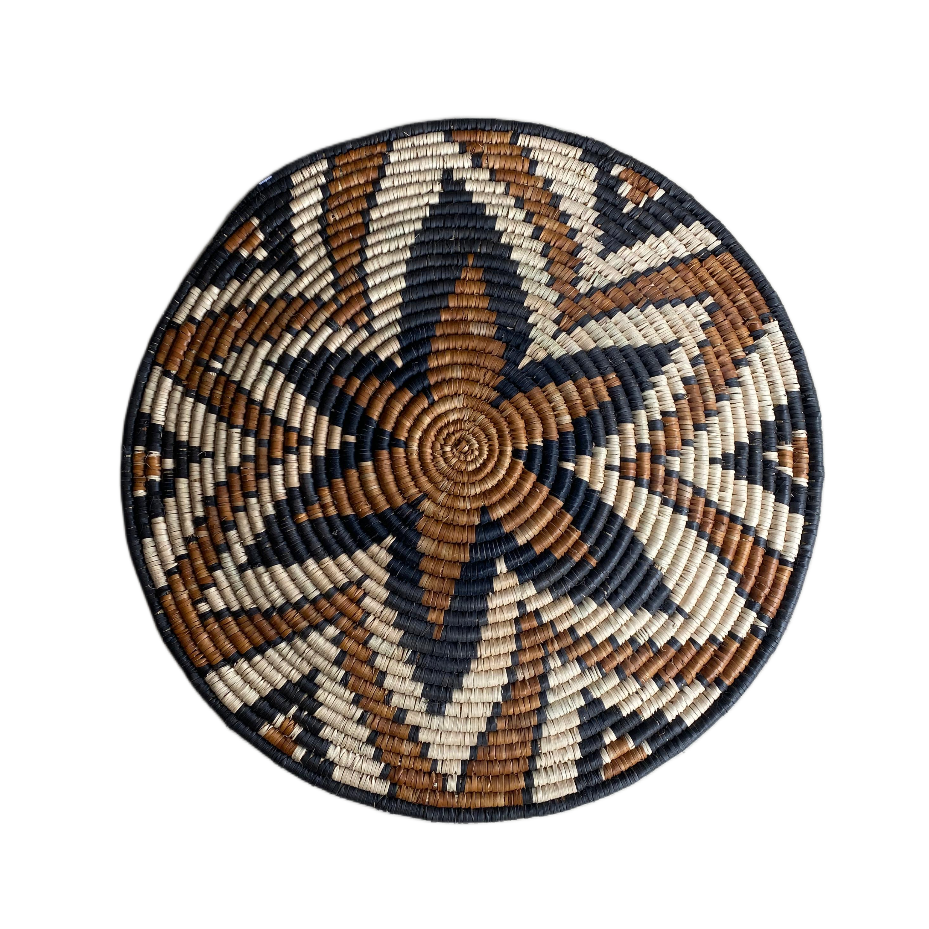 Hand Woven Wall Ornament ( Flower & Shield W/AXZX)