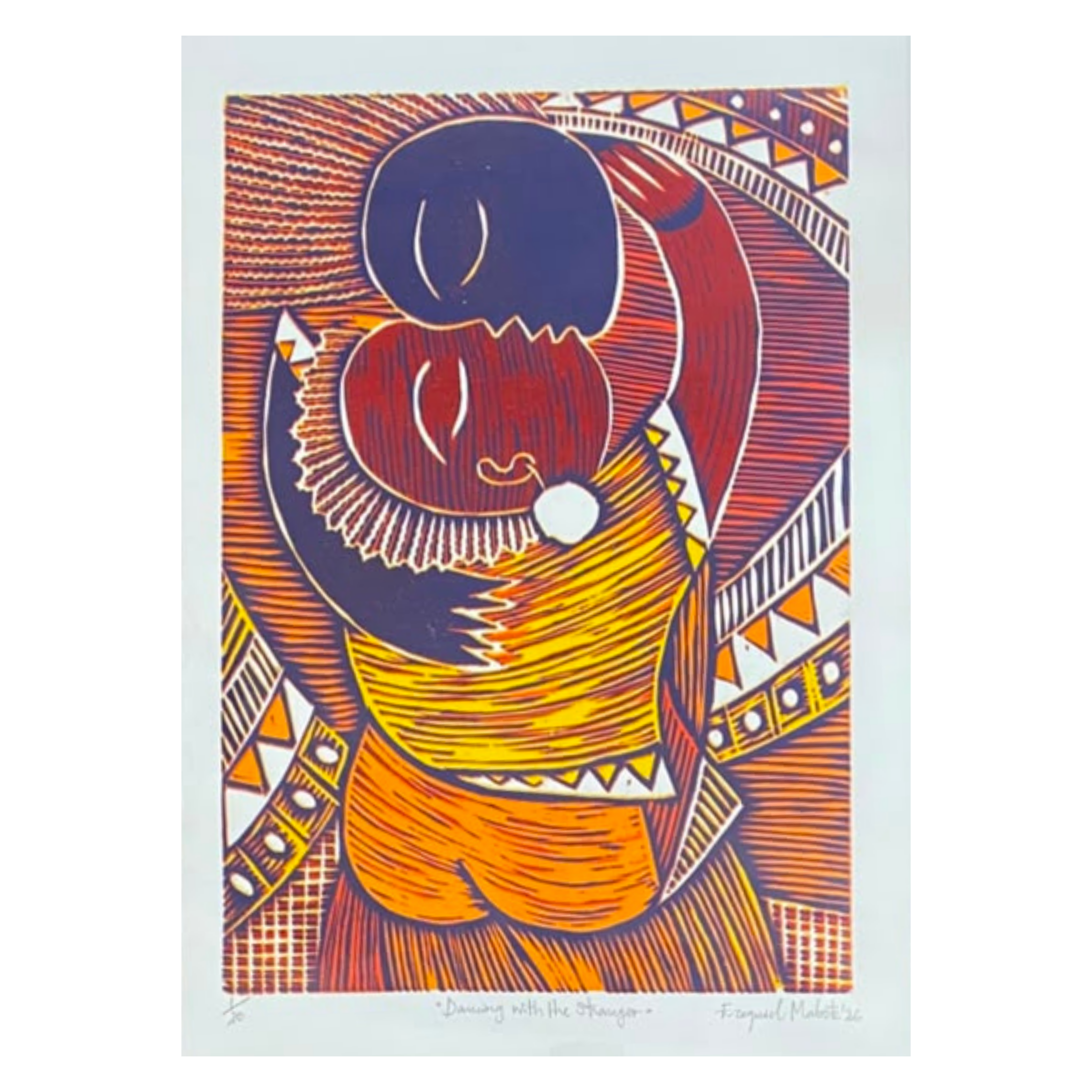 Mabote Art Woodprint Painting - Dancing With The Stranger
