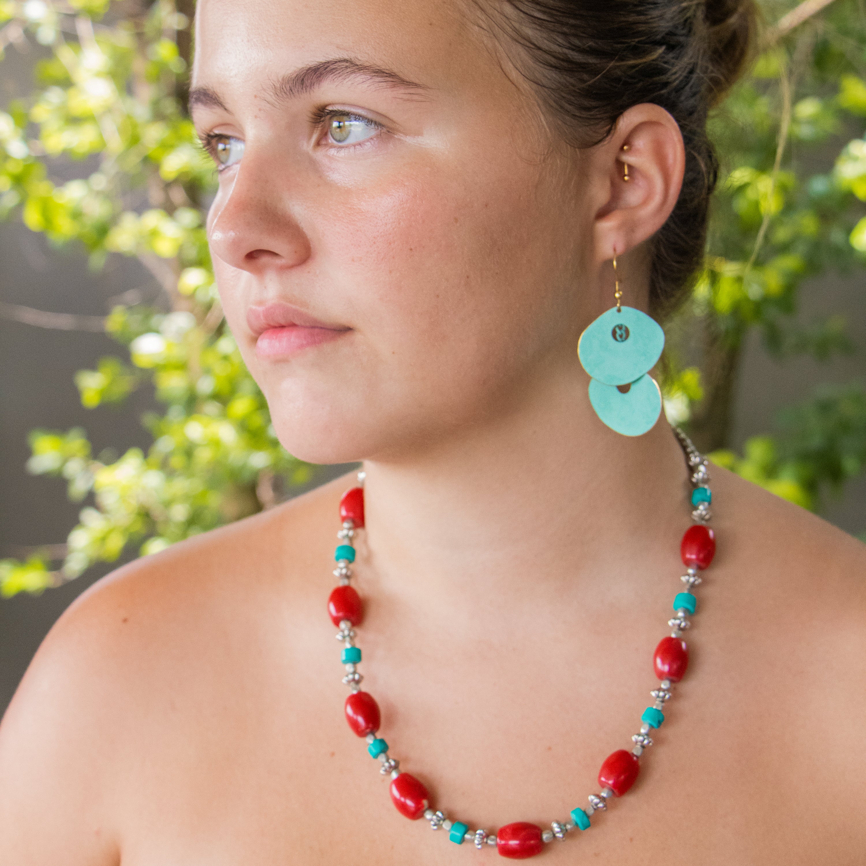 Toni Raspberry & Turquoise Necklace