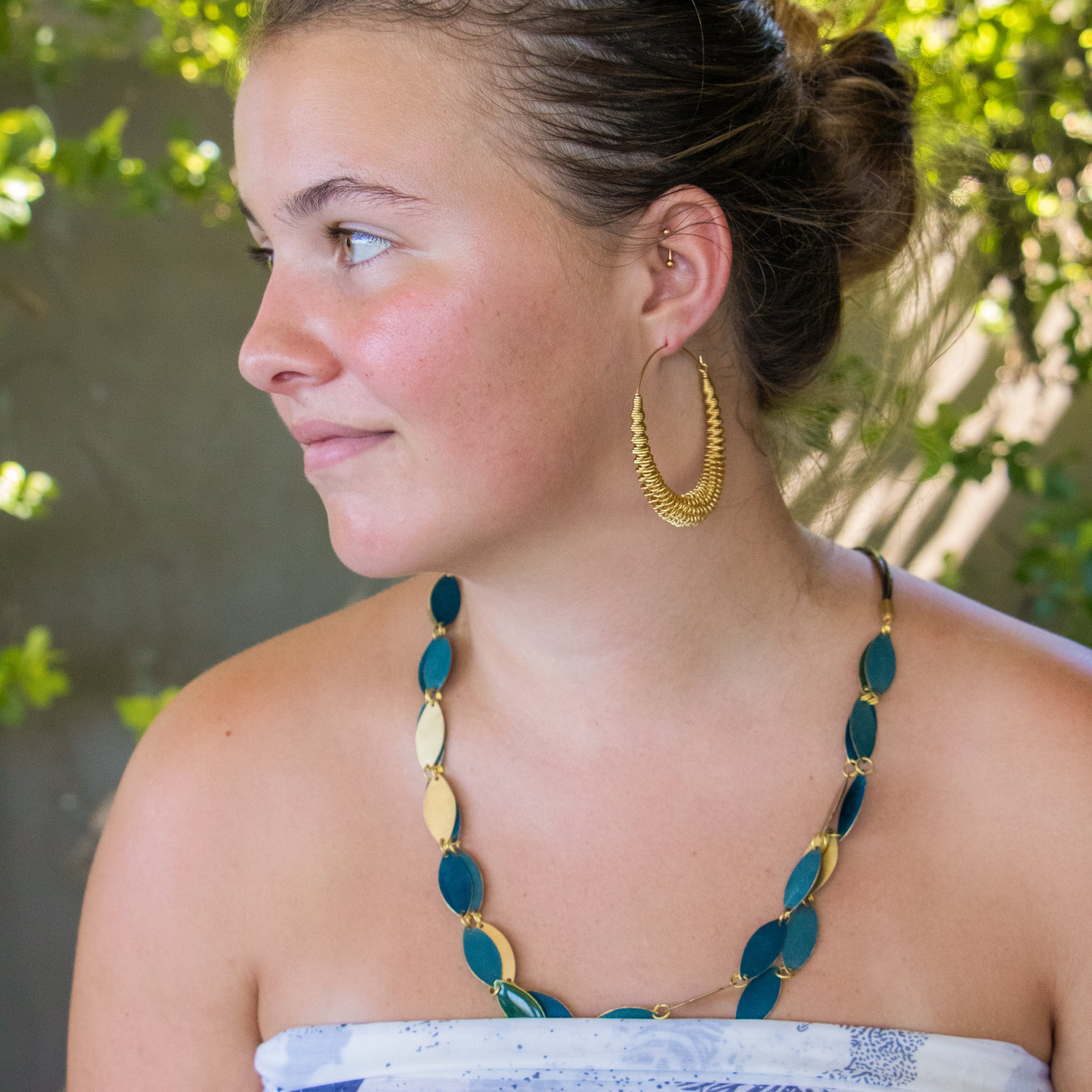 Zimkhitha - Slinky Brass Hoop Earrings