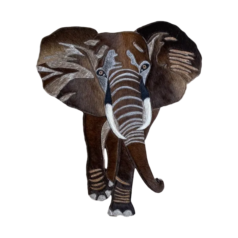 Mini Cut Out Elephant - Wood Backed Wall Hanging