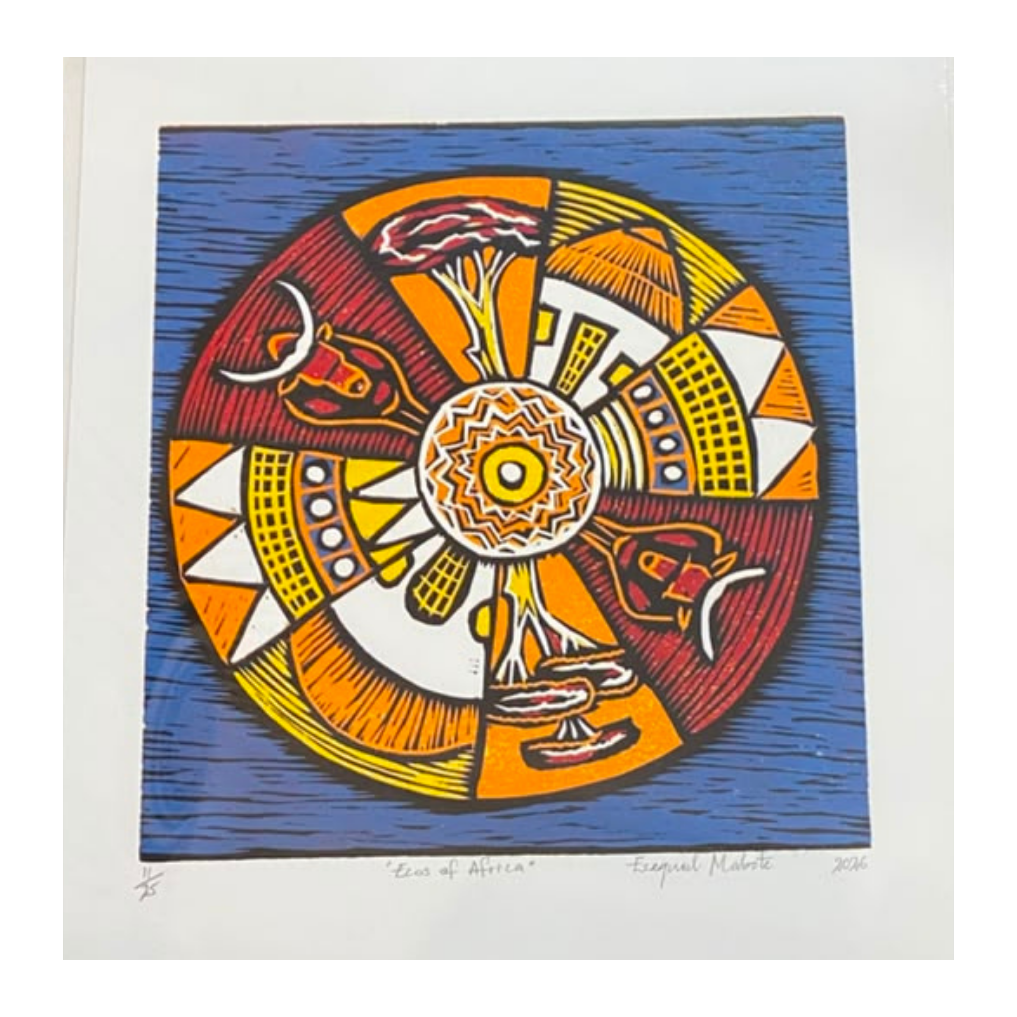 Mabote Art Woodprint Painting - Elos Of Africa