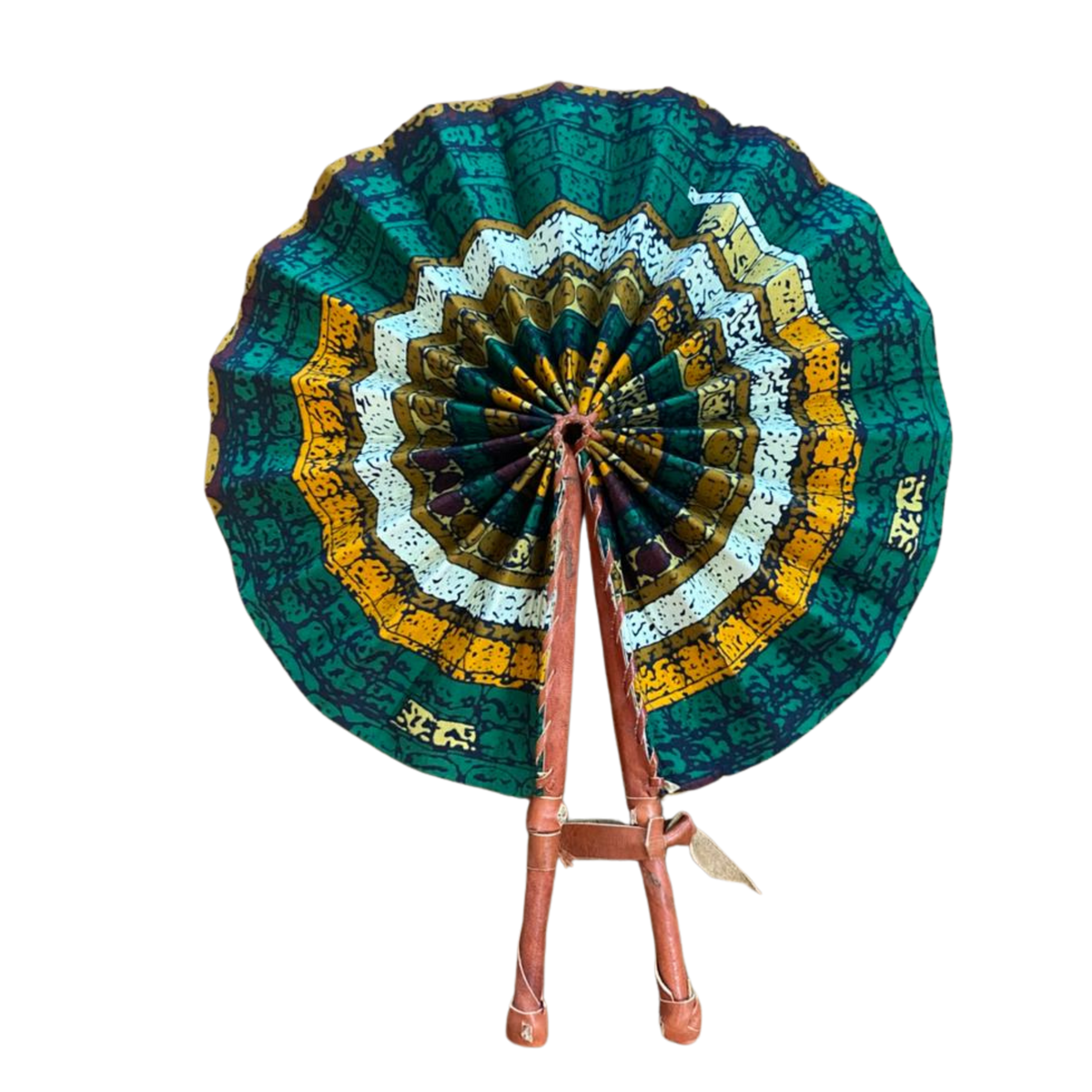 Fold Up African Leather Fan (Fan 15)