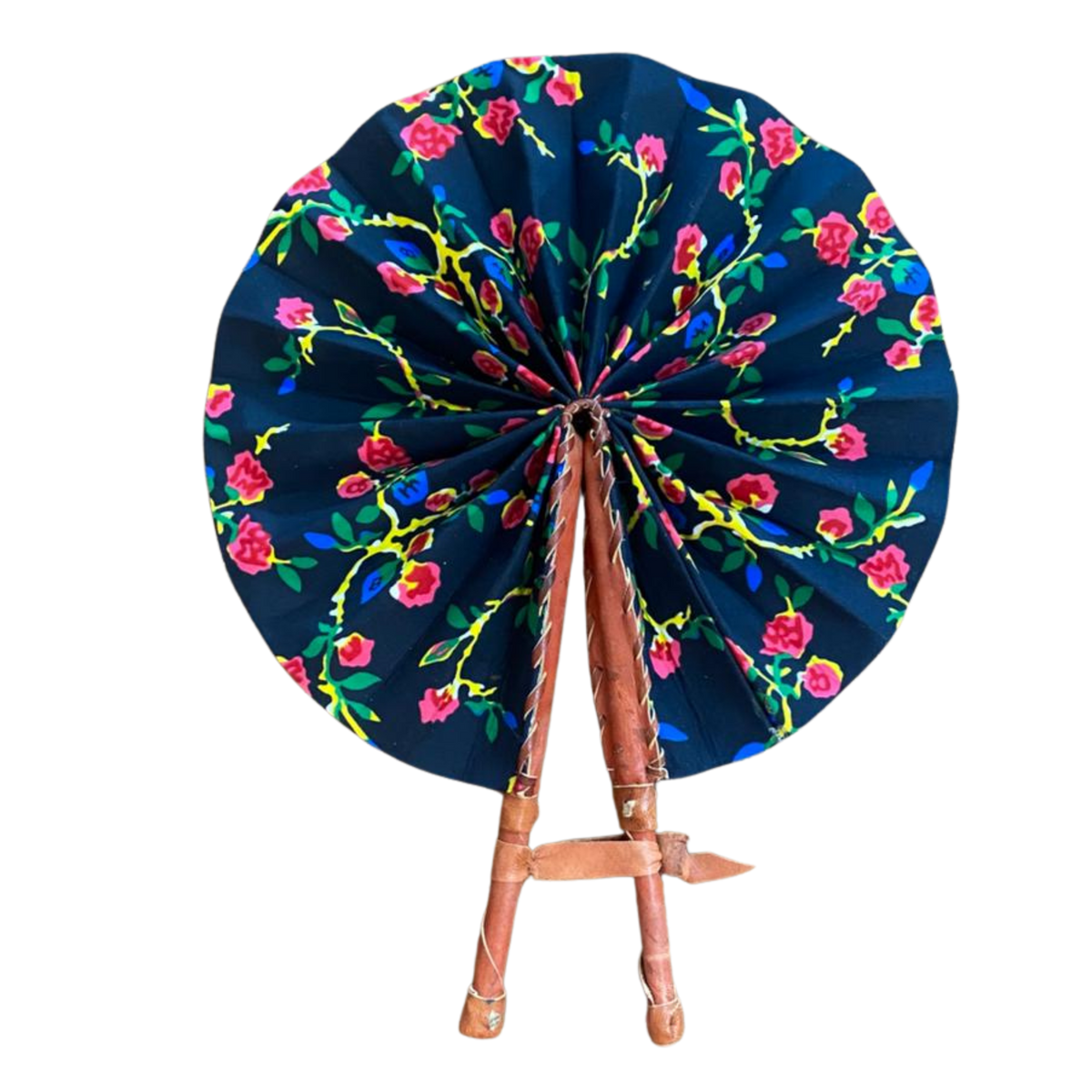 Fold Up African Leather Fan (Fan 16)