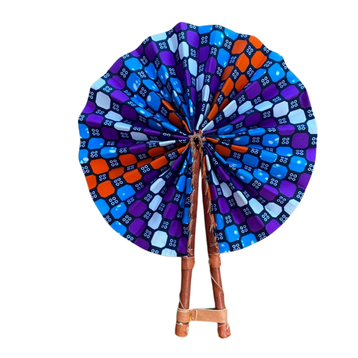 Fold Up African Leather Fan (Fan 17)