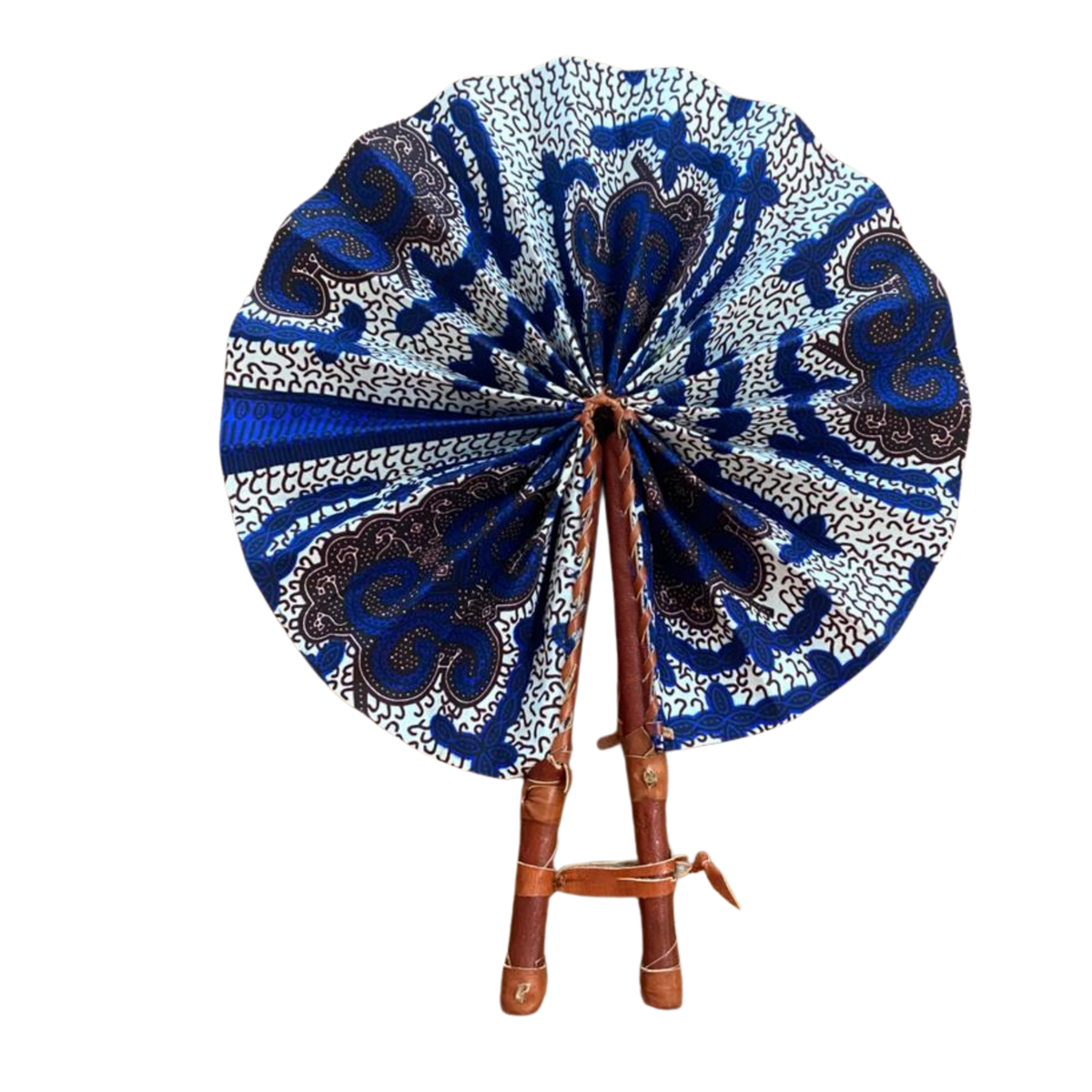 Fold Up African Leather Fan (Fan 26)