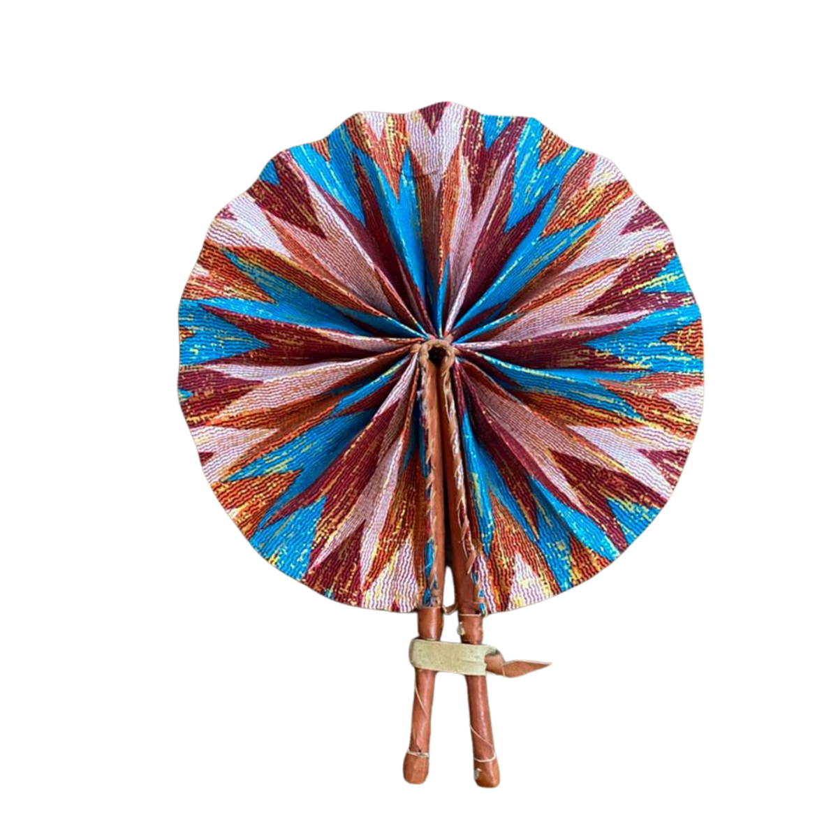 Fold Up African Leather Fan (Fan 3)