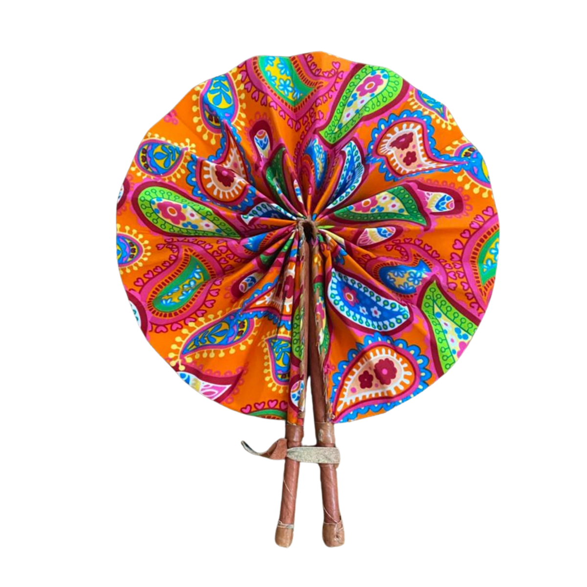 Fold Up African Leather Fan (Fan 4)