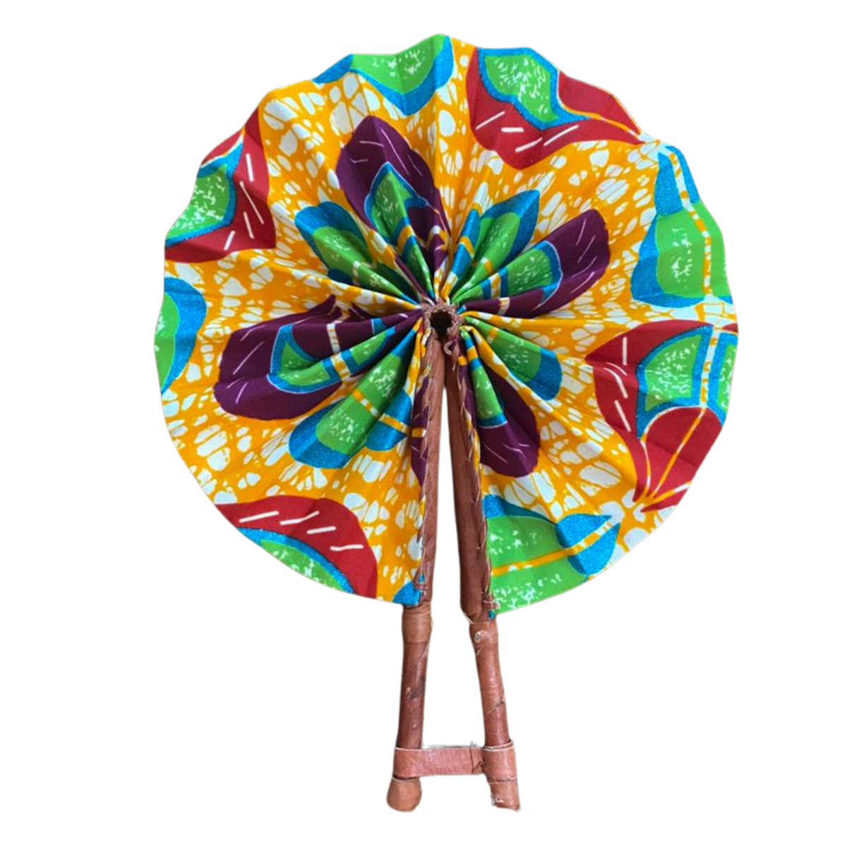 Fold Up African Leather Fan (Fan 7)