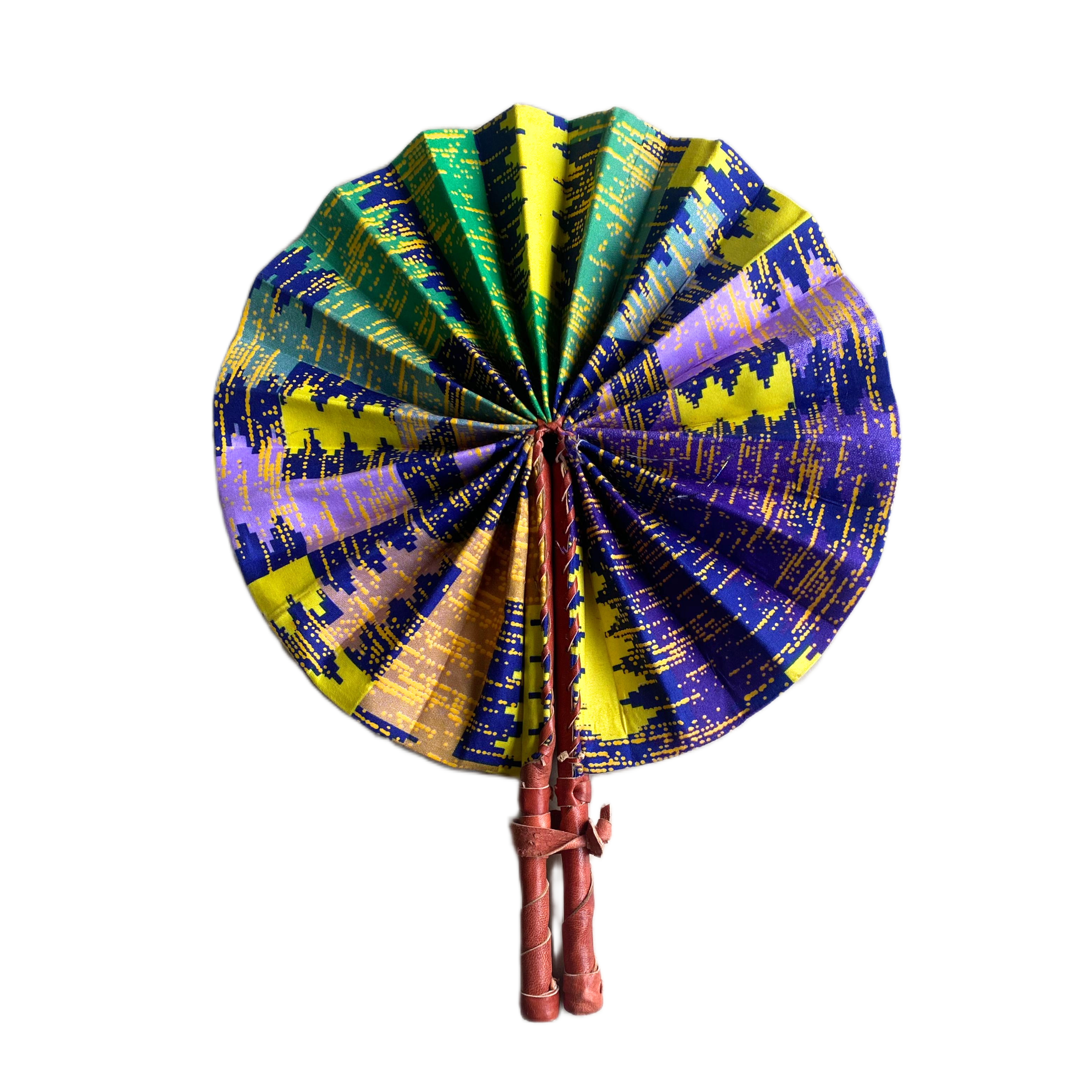 Fold Up African Leather Fan (Fan 20)