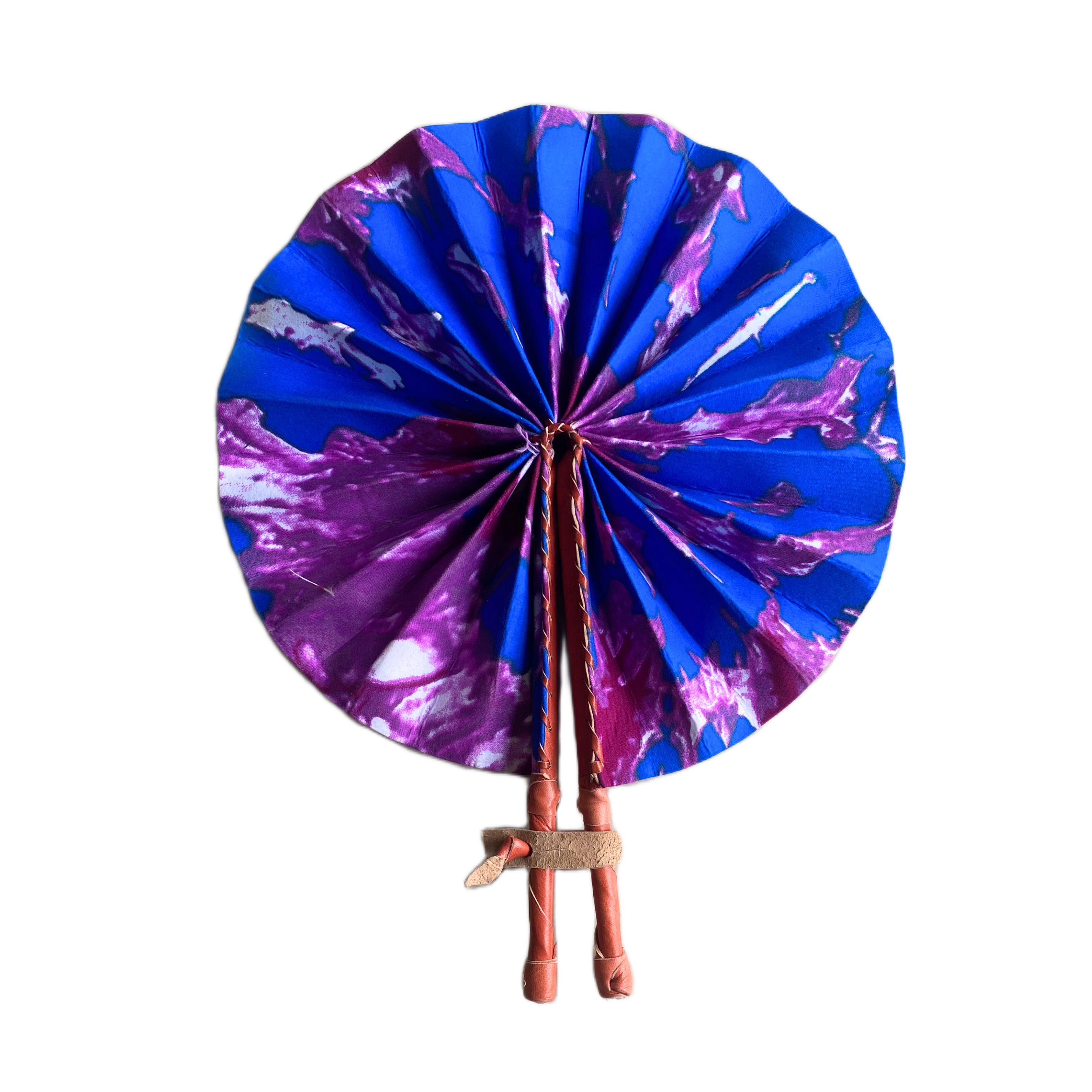 Fold Up African Leather Fan (Fan 22)