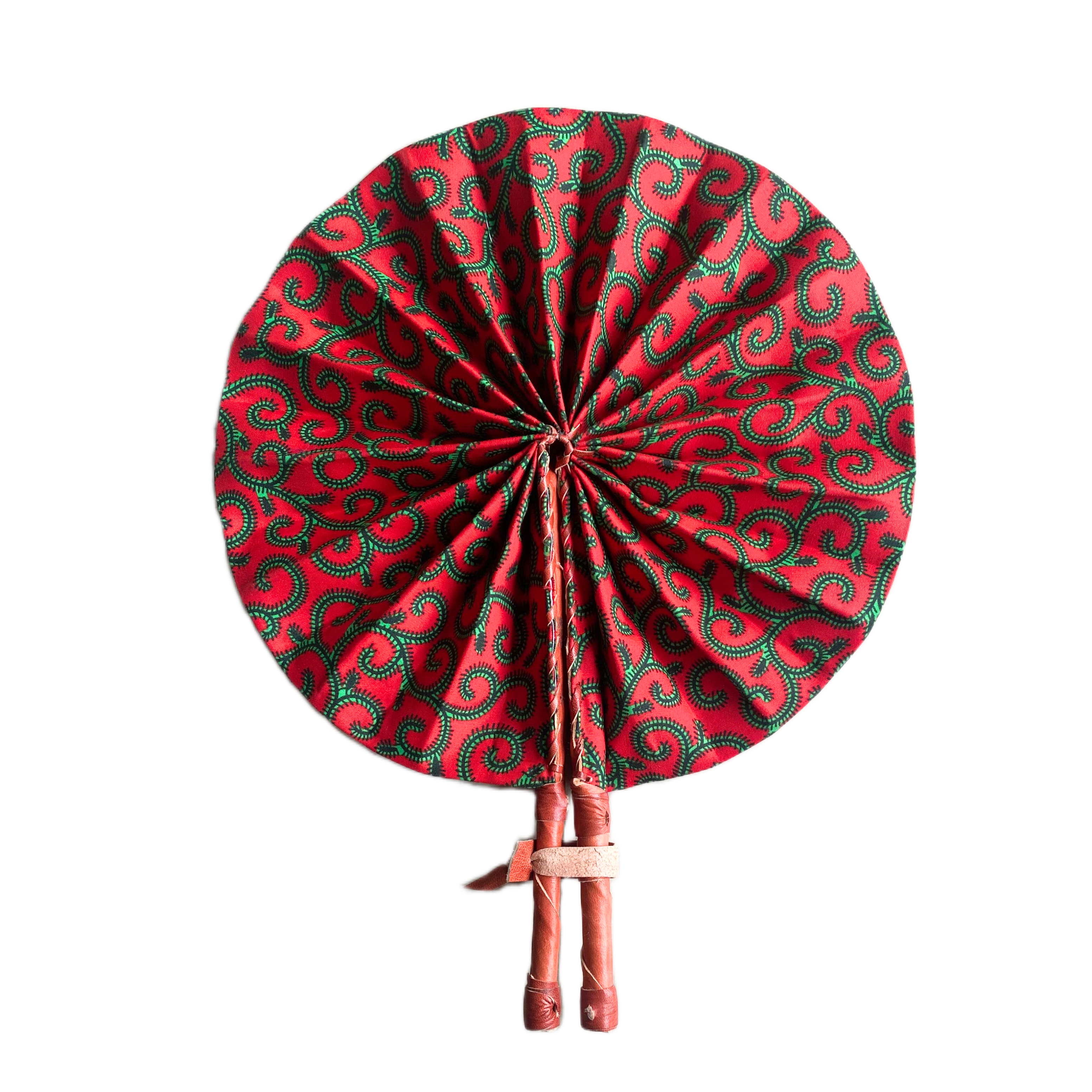 Fold Up African Leather Fan (Fan 23)