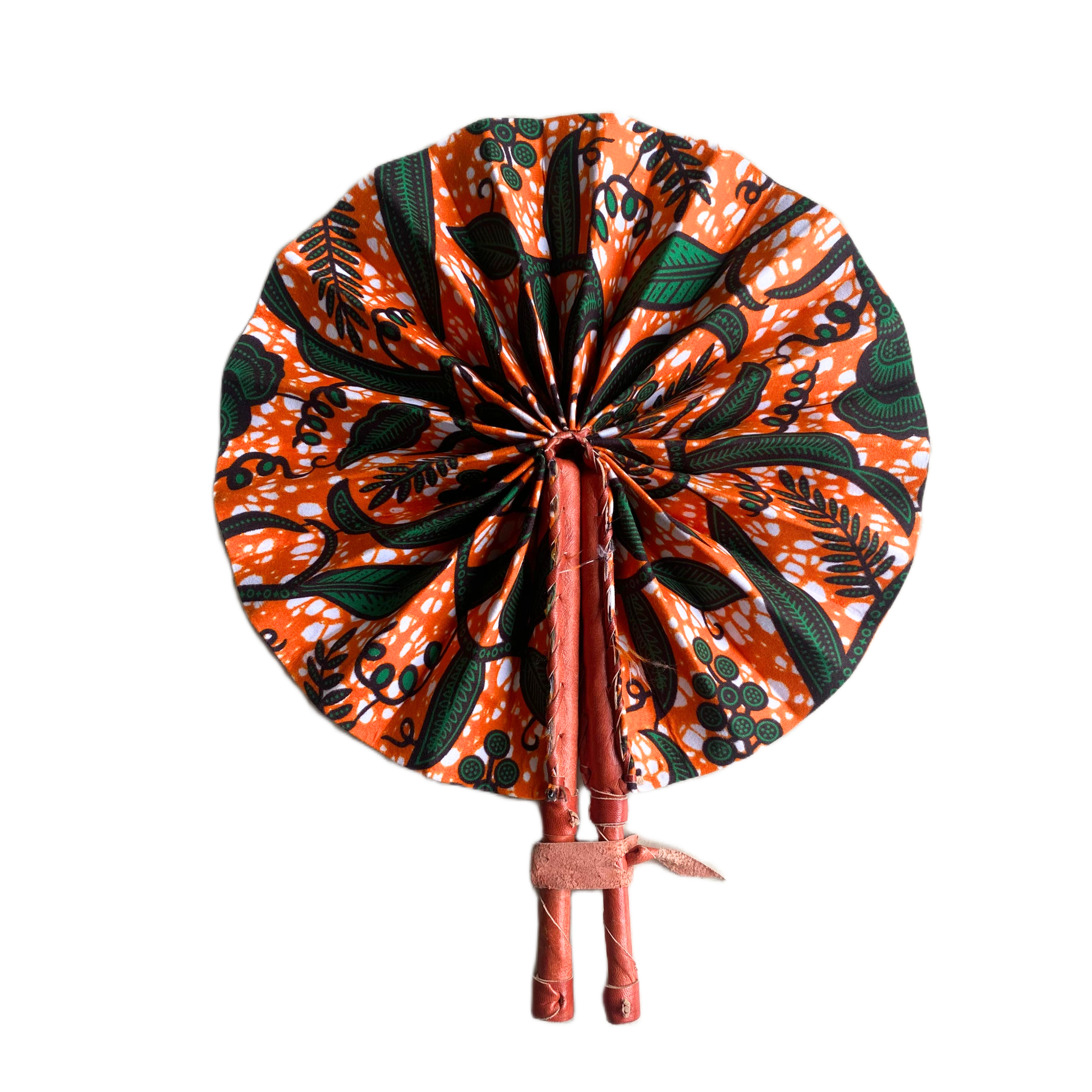 Fold Up African Leather Fan (Fan 24)