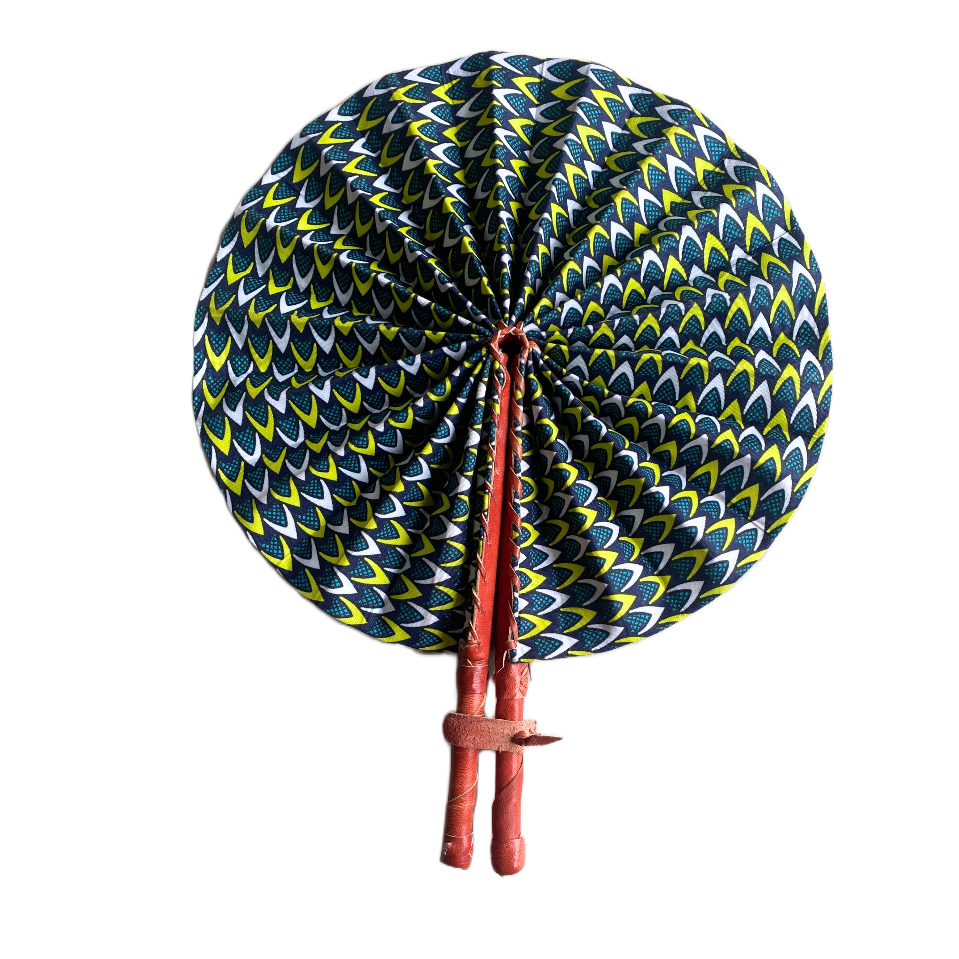 Fold Up African Leather Fan (Fan 30)