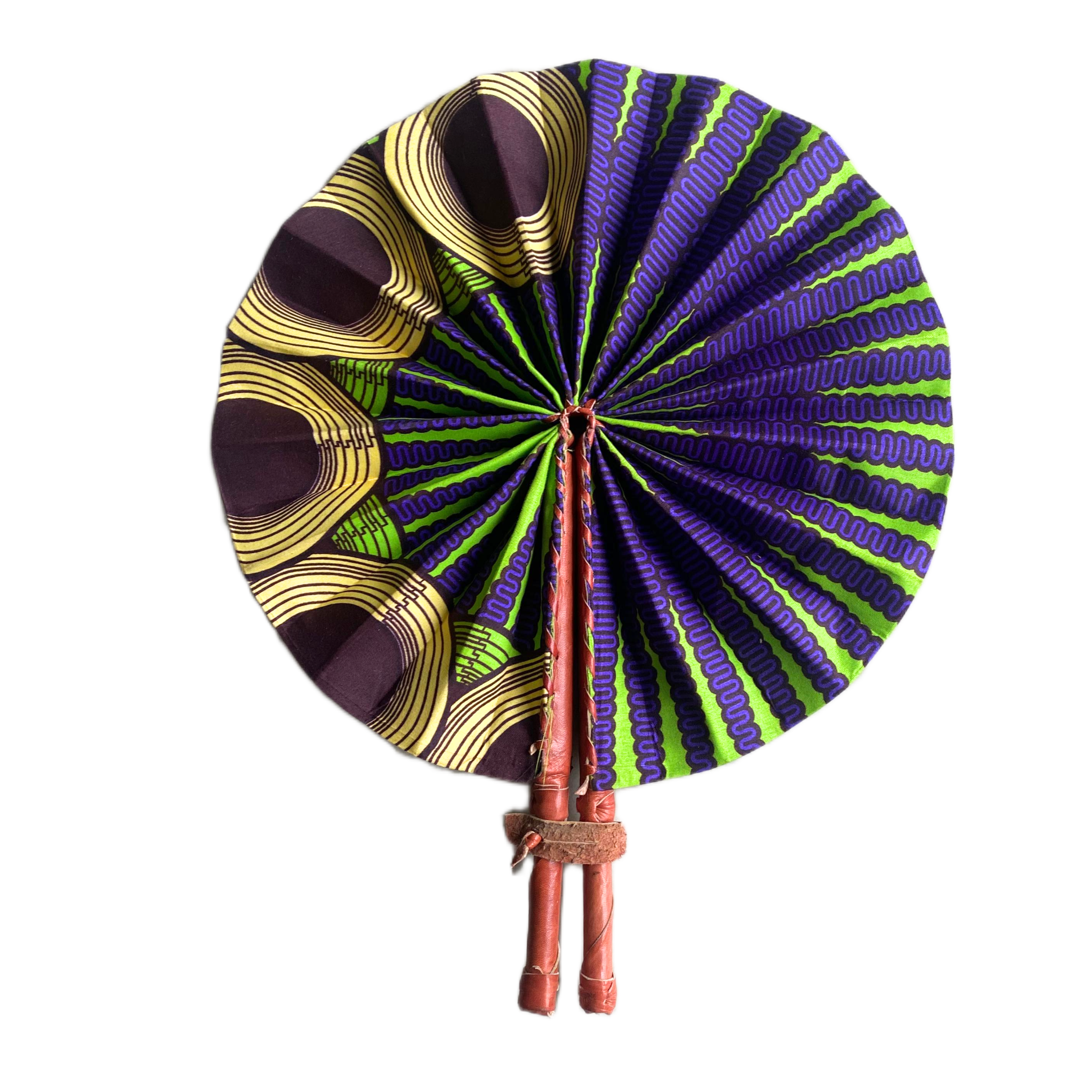 Fold Up African Leather Fan (Fan 33)