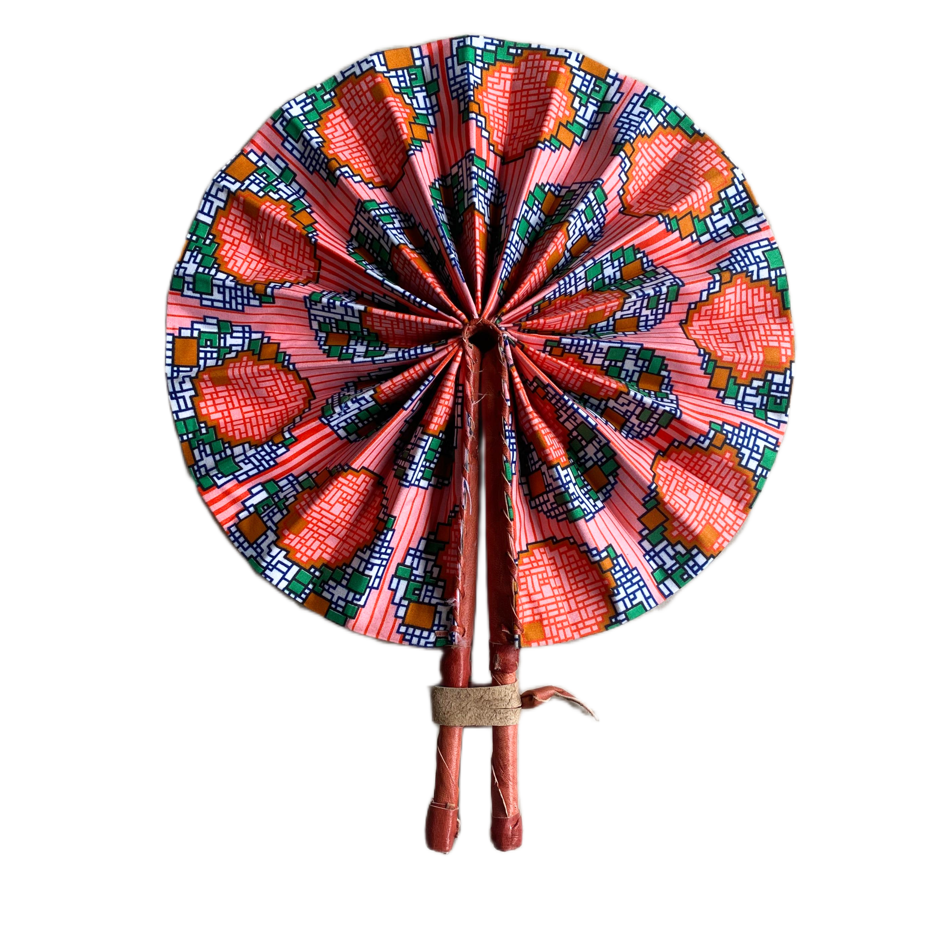 Fold Up African Leather Fan (Fan 35)